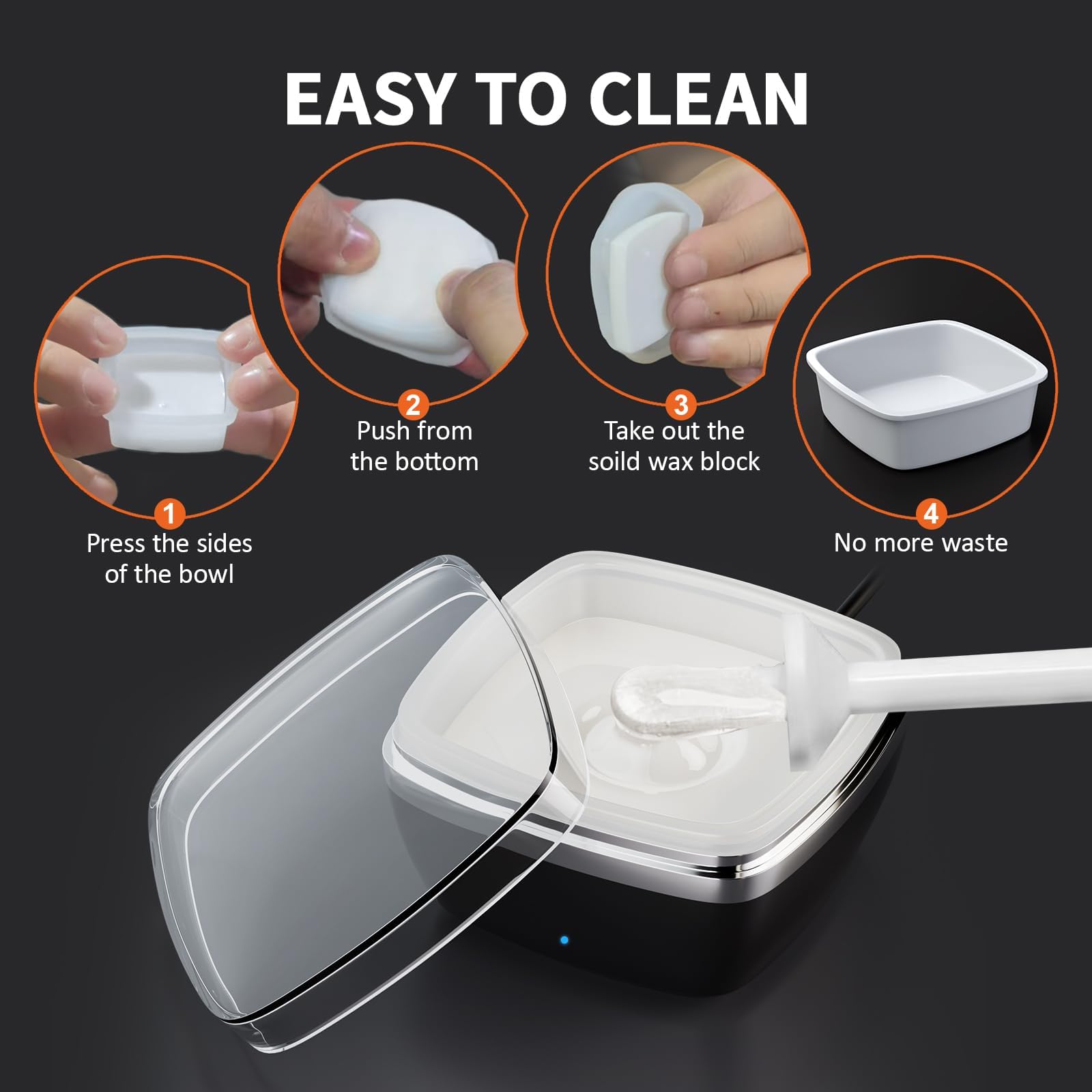 Nose Wax Kit for Hair Removal - 100g Wax, Mini Wax Warmer, 10 Applicators, 30 Nose Hair Sticks, 2 Silicone Pots & Organizer Bag - Waxing Kit for Women & Men (Black) - Perfect for Home Spa & Facial Grooming