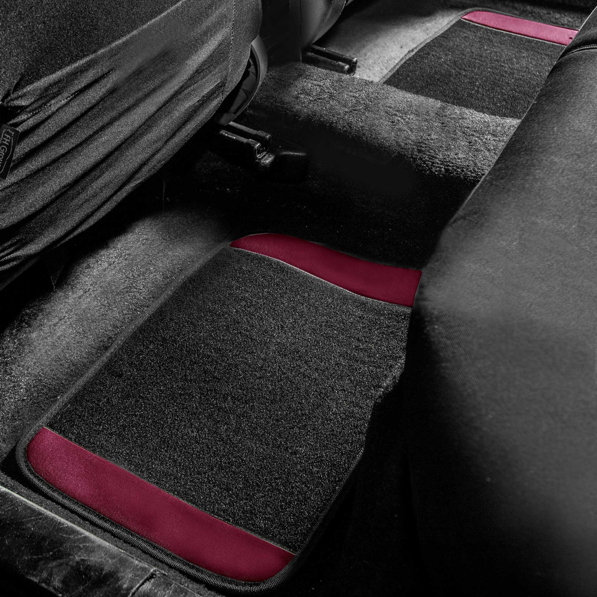 TLH Lightweight Breezy Car Seat Covers Full Set - Burgundy Flat Cloth, Airbag Compatible with Floor Mats - Universal Fit for Cars, Trucks & SUVs | Perfect for Road Trips, Daily Commutes & Protecting Your Vehicle Interior