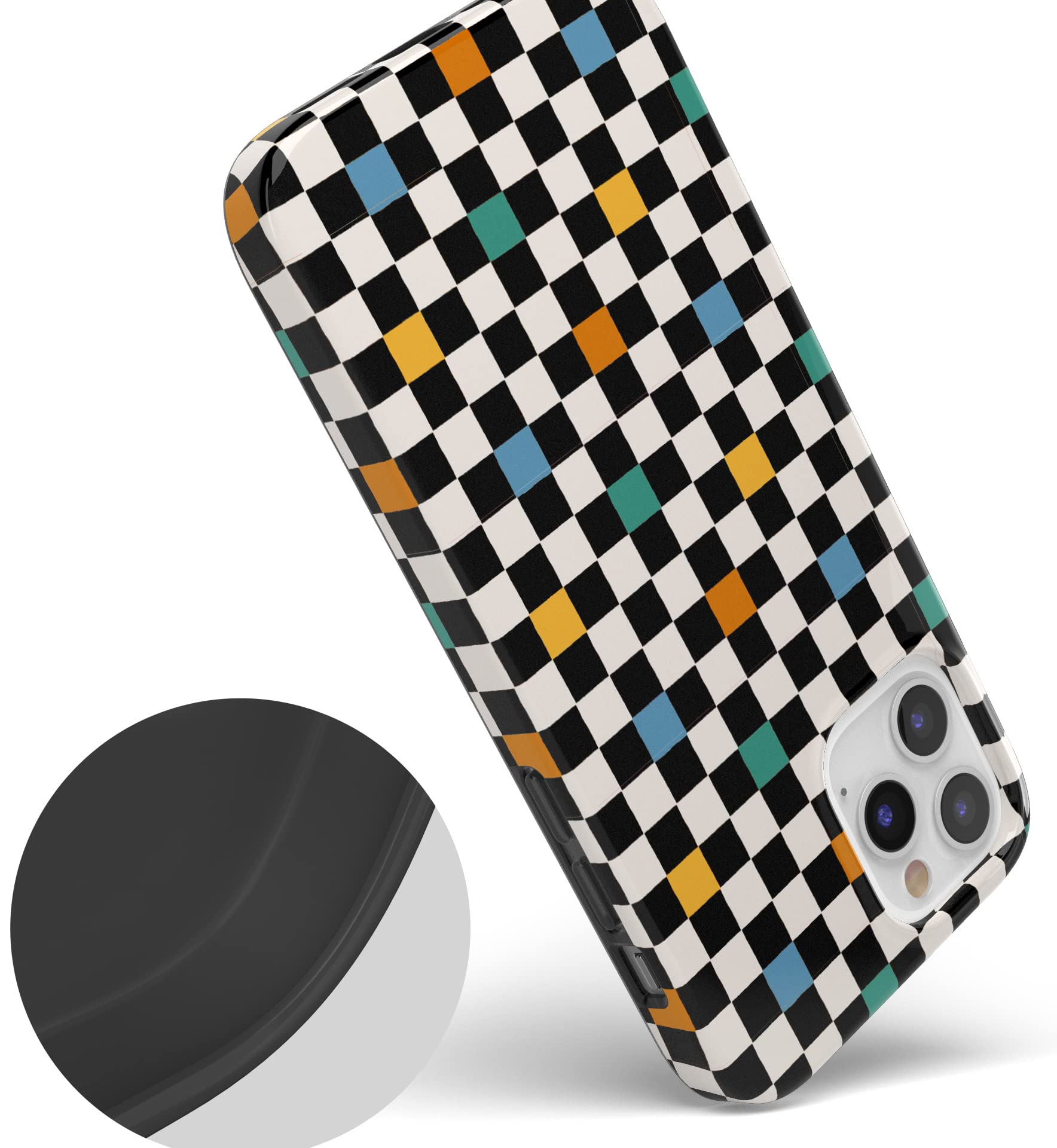 Casely iPhone 11 Pro Max Case - Old Skool Retro Checkerboard Phone Cover | Protective Slim Fit Shockproof Case | Perfect for Skateboarding, Street Fashion & Vintage Lovers
