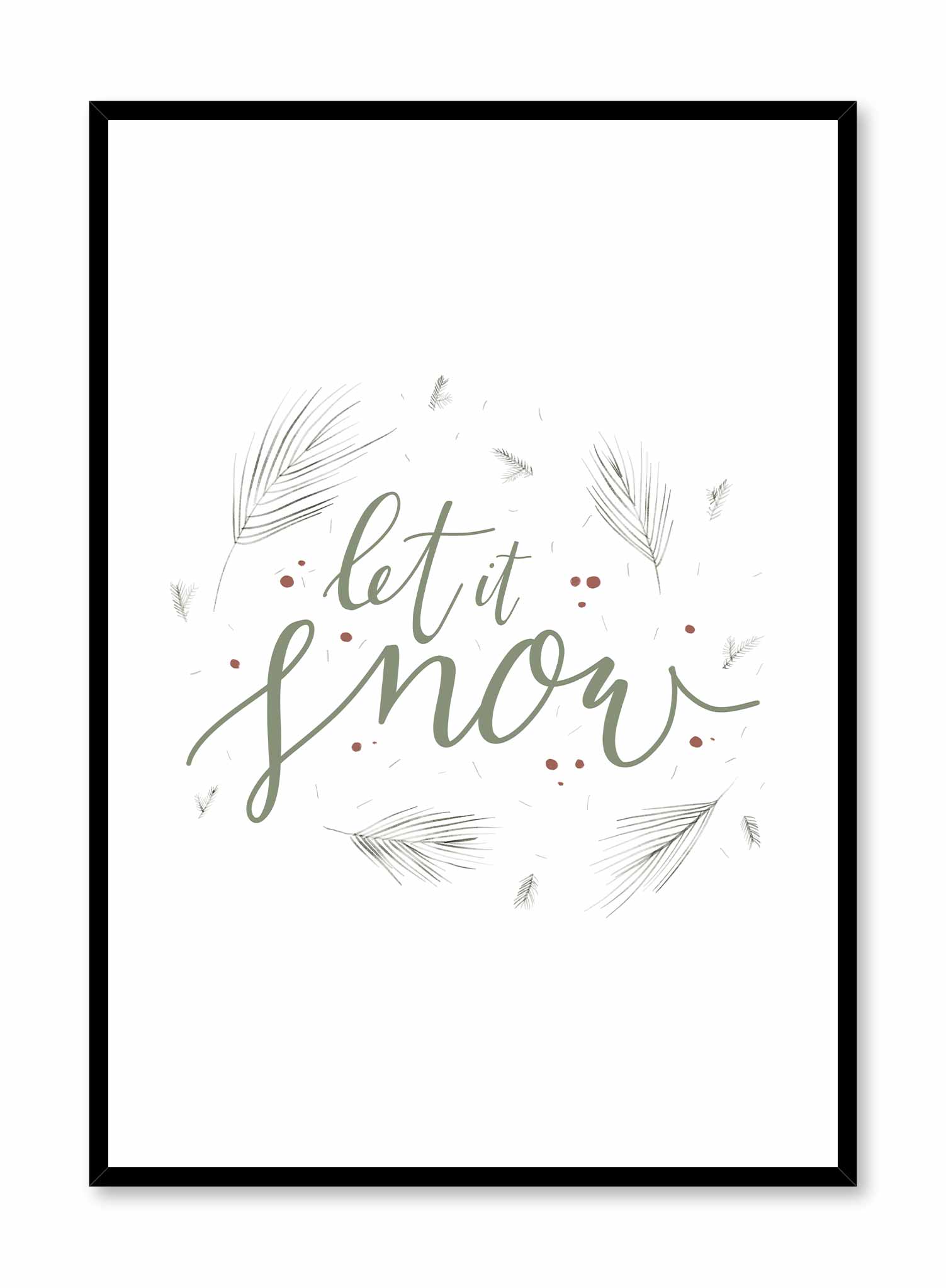 Let It Snow Winter Poster - Christmas Holiday Decor for Home, Office & Gifts - Perfect for Seasonal Wall Art & Festive Atmosphere