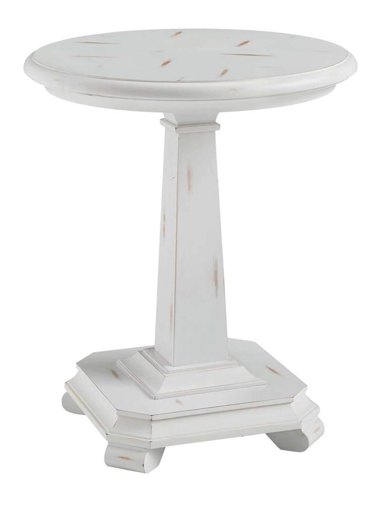 Belhamy Park Round End Table by Progressive Furniture - Chalk White Finish - Perfect for Living Room, Bedroom & Office Decor