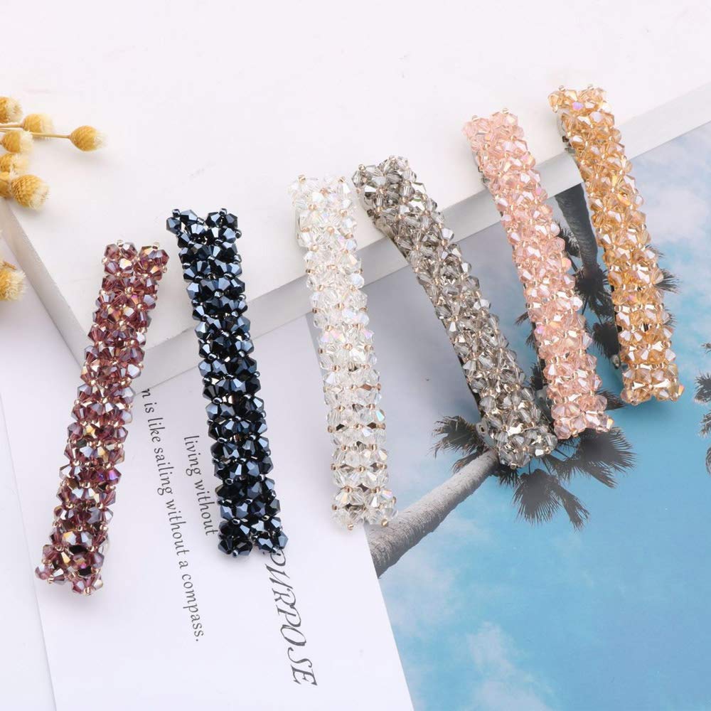 Elegant Crystal Rhinestone Hair Barrettes & Clips - French Design Bridal Hair Accessories for Women & Teens | Perfect for Weddings, Prom, Parties & Everyday Styling