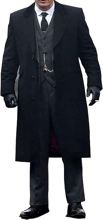 Men's Black Wool Long Trench Coat - Winter Warm Overcoat for Business & Casual Wear | Waterproof Windproof Outerwear for Office, Travel & Daily Use