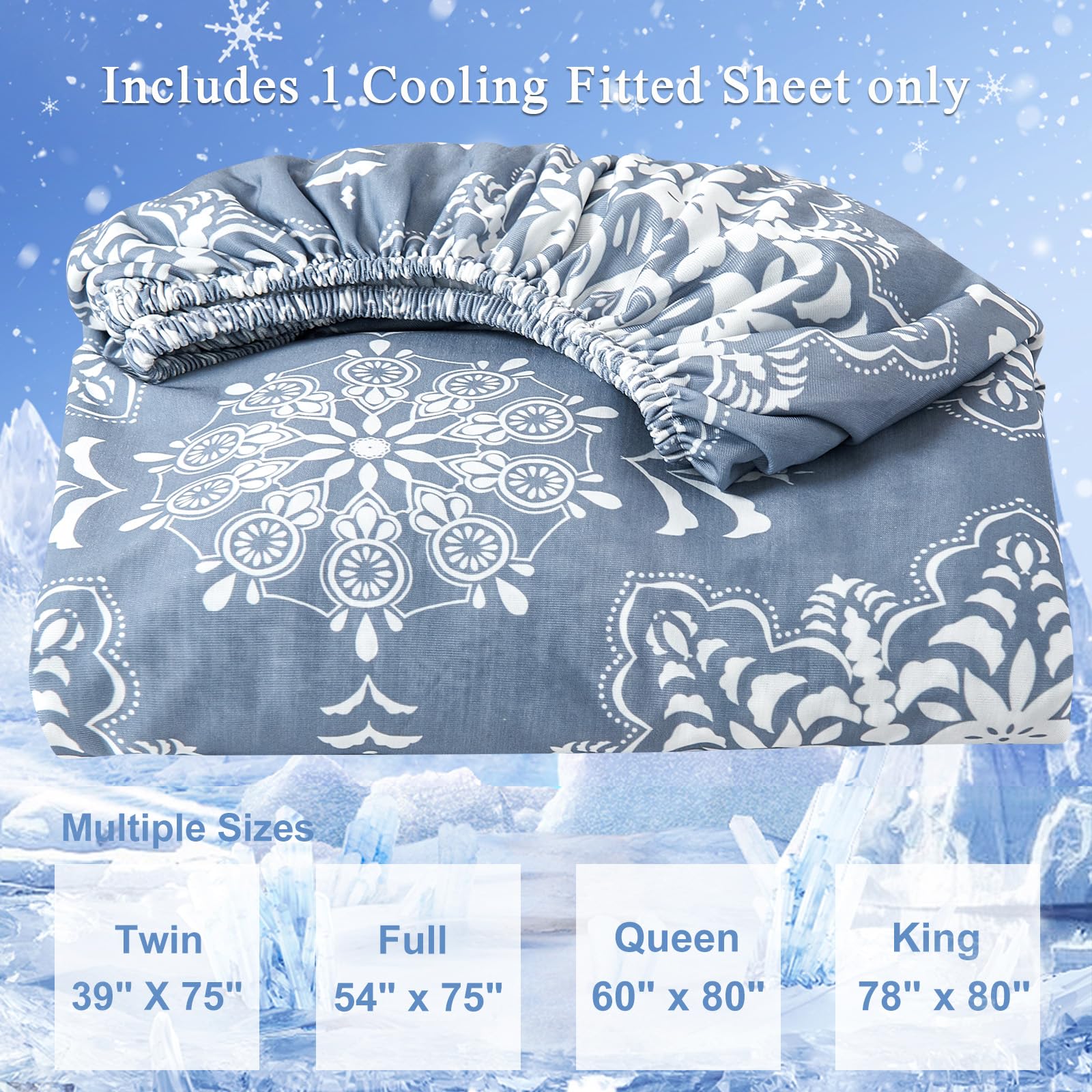 Arc-Chill Q-Max Cooling Fitted Sheet Queen Size - Ultra-Cool & Breathable 0.5+ Cool Fiber Sheet for Hot Sleepers - 16
