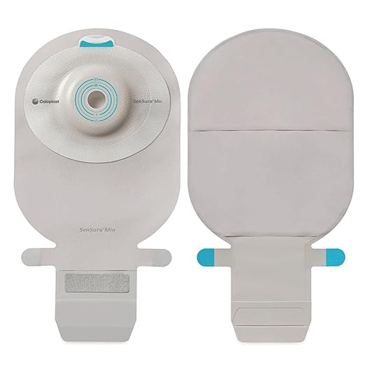 Coloplast SenSura Mio 1-Piece Ostomy Pouch with EasiClose Wide Outlet - Soft Convex Maxi Size (38mm) - Opaque with Inspection Window - Ideal for Active Lifestyles and Comfortable Daily Wear