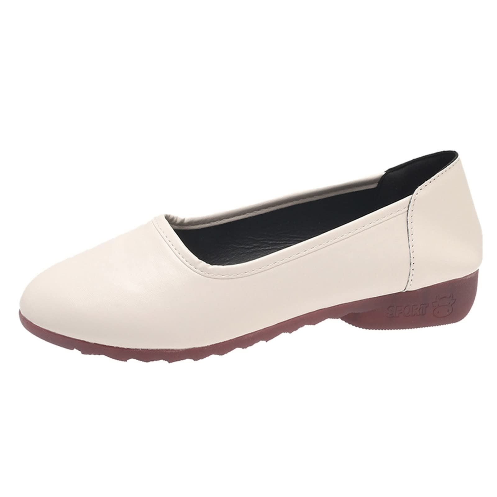 YSJZBS Women's Breathable Lace-Up Flats - Lightweight Mesh Casual Shoes for Work & Walking | Unisex Sporty Loafers in Nude | Perfect for Office, Travel & Everyday Comfort