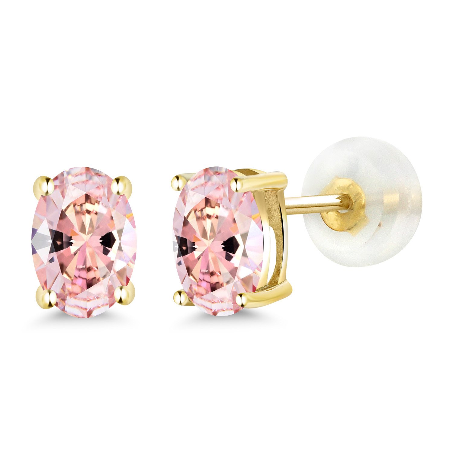 14K Gold Gemstone Birthstone Oval Stud Earrings for Women & Men | 6x4mm Oval Cut | Fine Jewelry Gifts for Mom, Wife, Her | Perfect for Birthdays, Anniversaries & Special Occasions