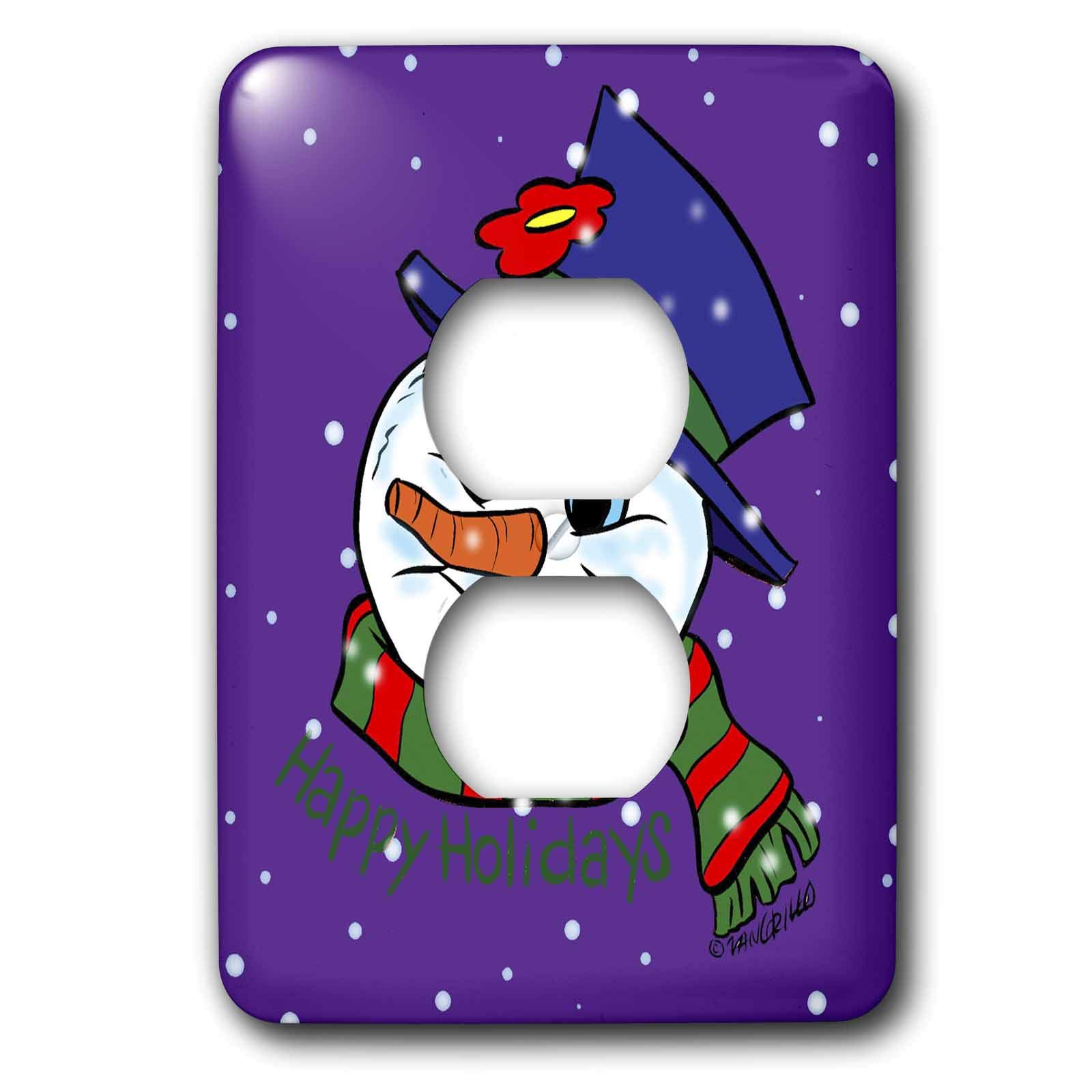 3dRose lsp_4752_6 Snowman Head 2 Plug Outlet Cover - Festive Holiday Decor for Home, Office & Christmas Party Decoration