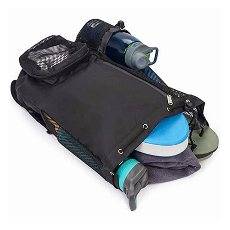 Waterproof Mesh Swim Bag with Wet Pocket - Drawstring Backpack for Swimming, Beach & Gym - Lightweight Sports Bag for Swimsuits, Towels & Gear (Ideal for Pool, Vacation & Water Activities)