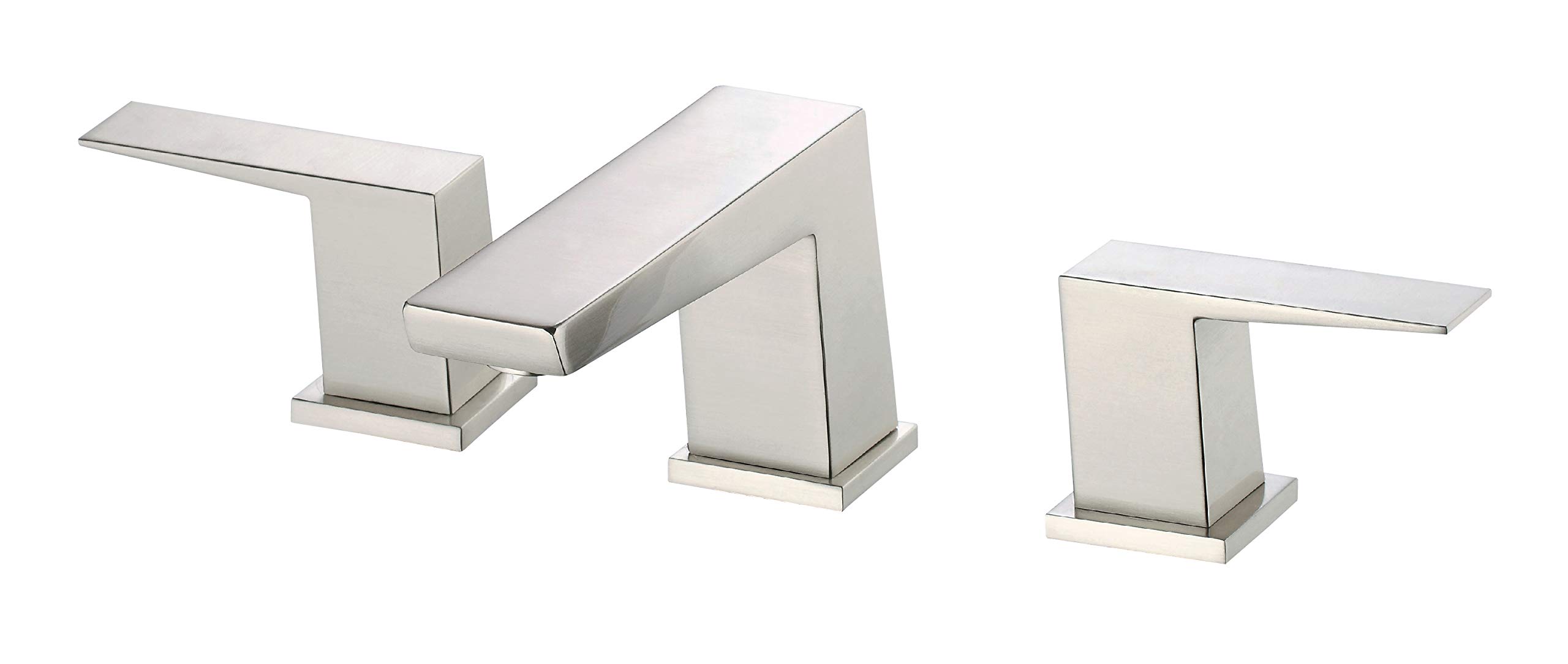 DANZE D304162BN Brushed Nickel Widespread Bathroom Faucet - Modern Lavatory Sink Faucet for Vanity, Powder Room & Guest Bathroom