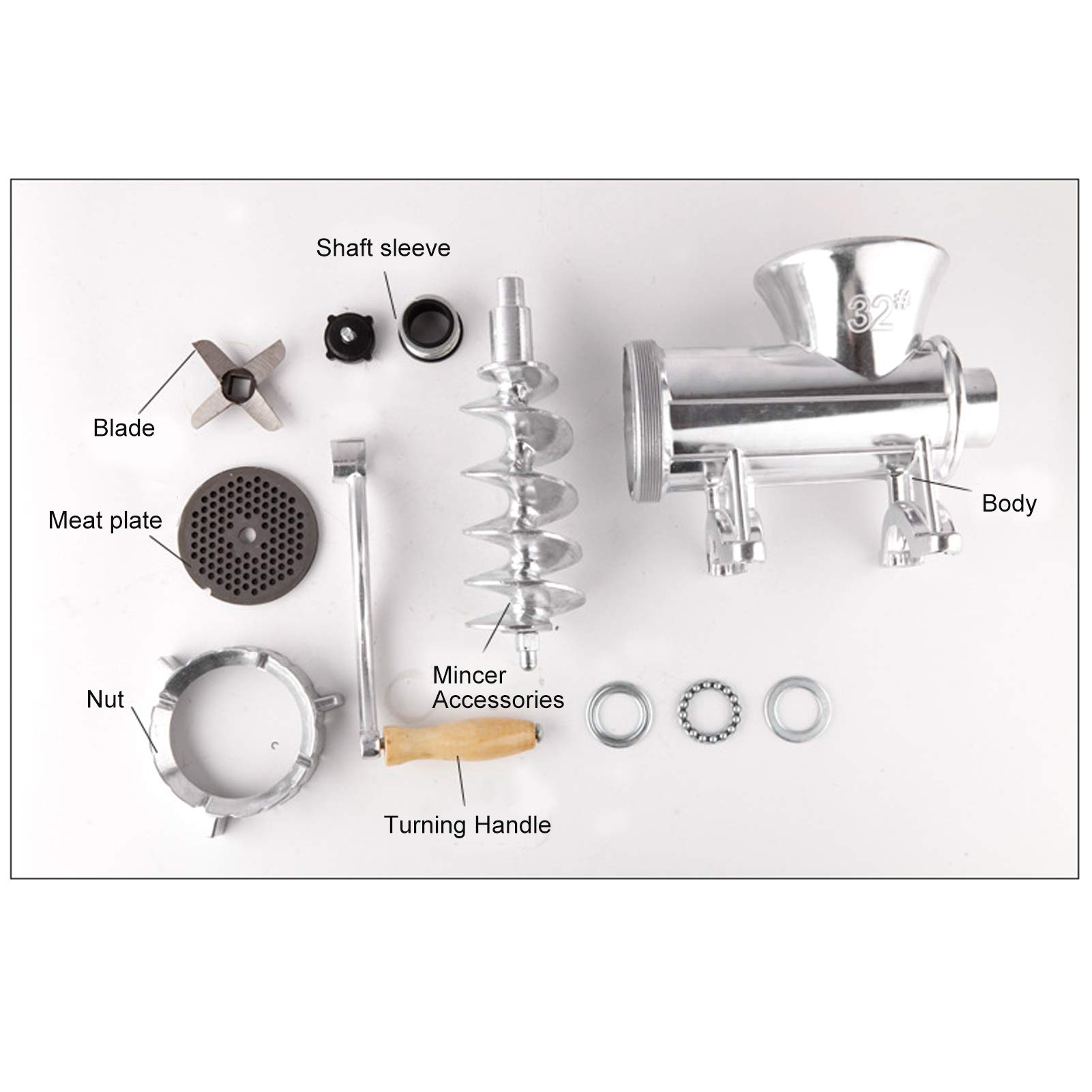 Taidda Manual Meat and Vegetable Grinder - Hand Operated Aluminum Alloy Mincer for Meat, Veggies & Garlic | Perfect for Home Cooking, Camping & Food Prep