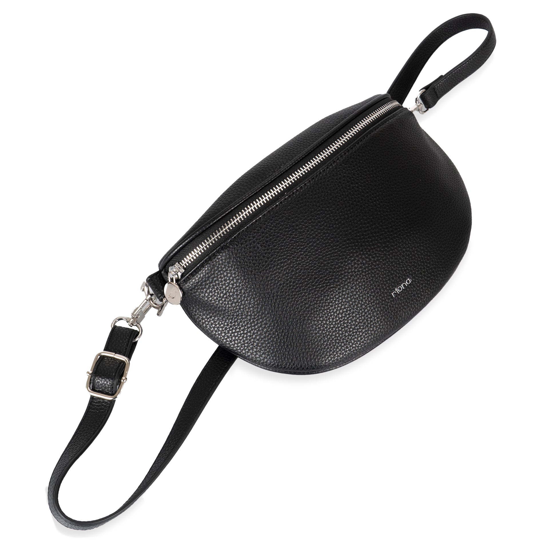 Riona Krystina RFID Blocking Waist Bag - Anti-Theft Travel Waist Pack with Adjustable Webbing Strap, Black | Perfect for Travel, Shopping & Outdoor Activities