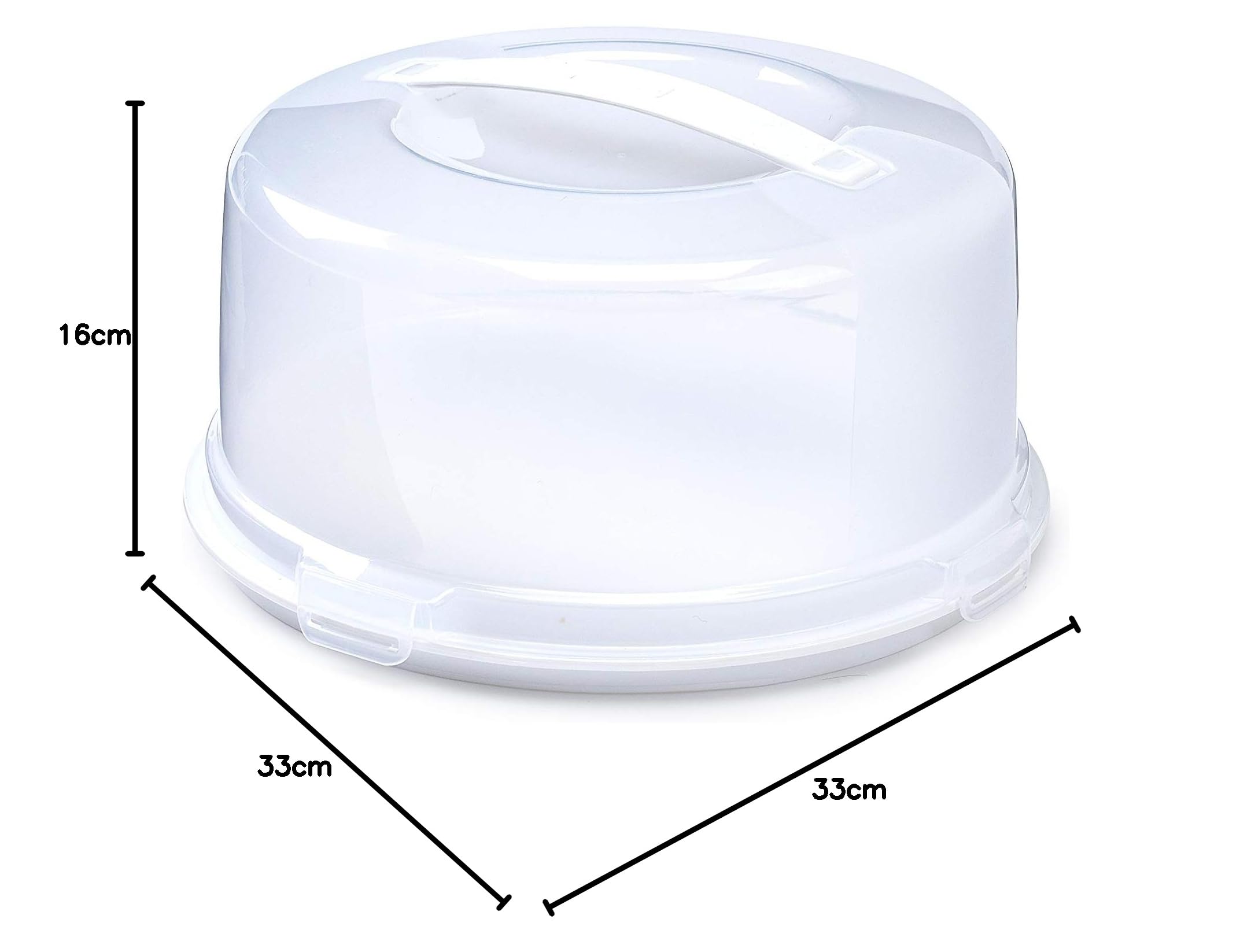 Whitefurze 10-Inch Round Plastic Cake Box - Durable & Leak-Proof for Birthday, Wedding & Party Desserts - White