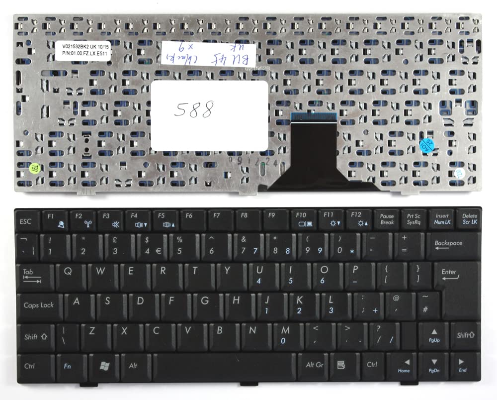 Black UK Layout Replacement Laptop Keyboard for Asus V021532BK2 - Compatible with ASUS Laptops, Durable Typing Solution for Work & Gaming
