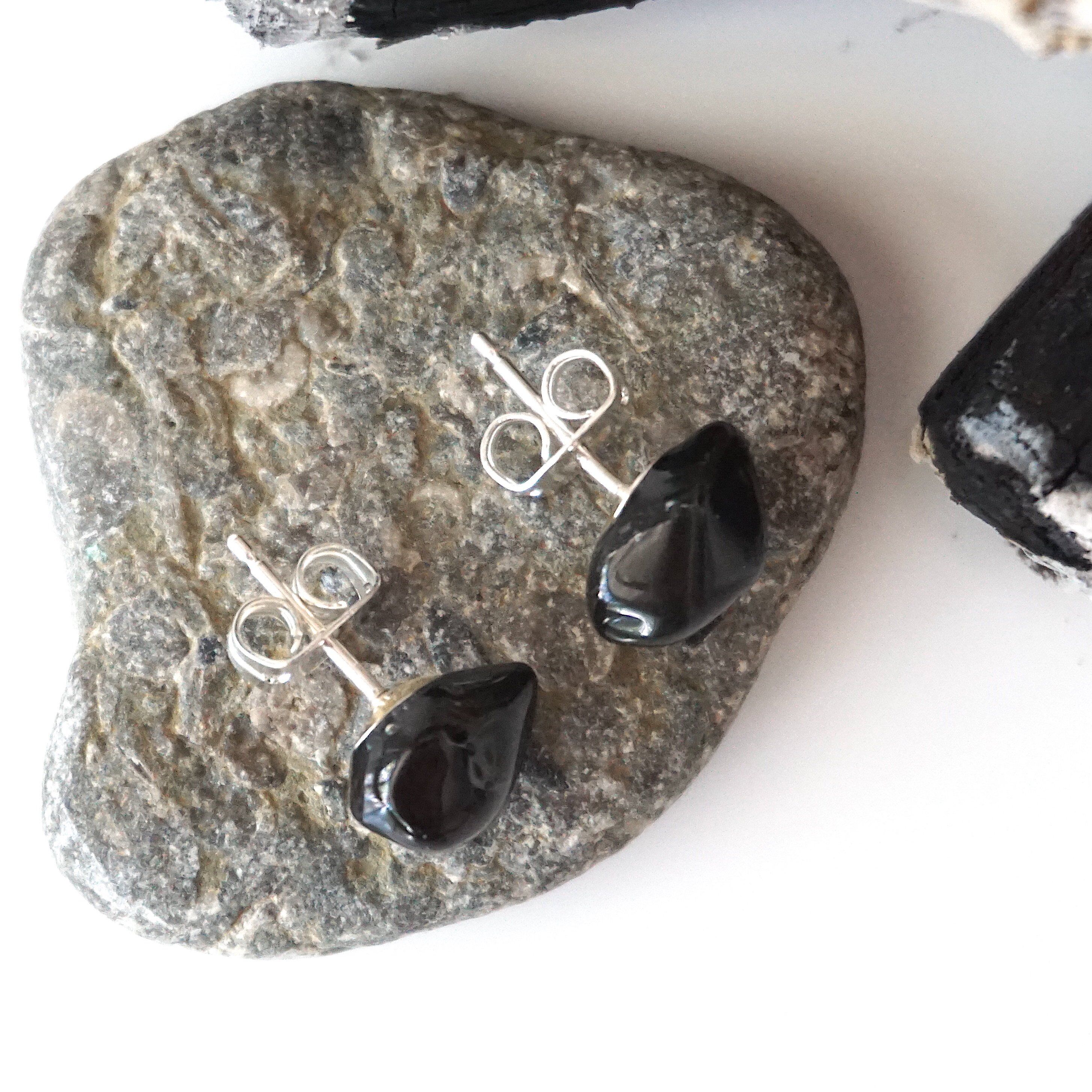 Onyx Stud Earrings for Women - Hypoallergenic Post Earrings for Sensitive Ears - Perfect for Everyday Wear, Office & Special Occasions