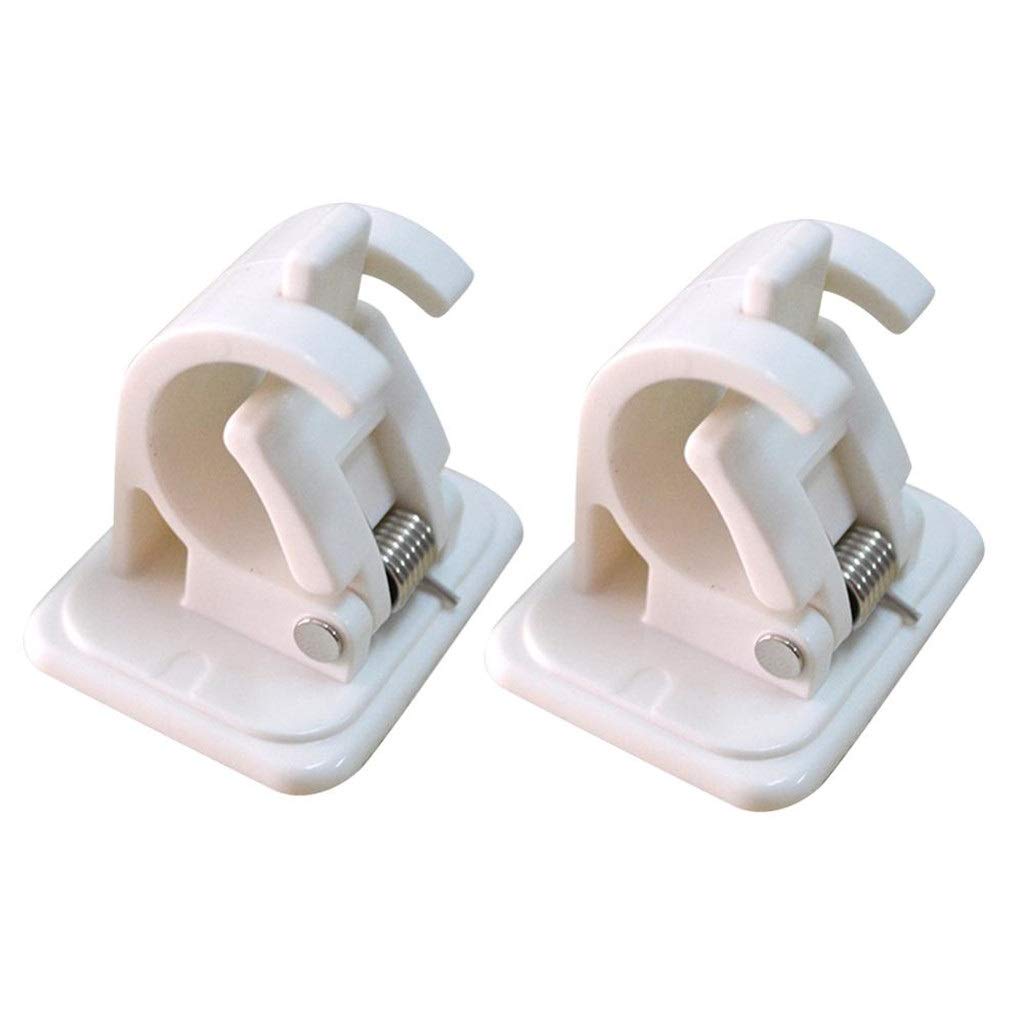 2-Pack JAHH Self-Adhesive Shower Curtain Rod Brackets - Wall Mounted Hooks for Bathroom, No Drill Hanging Rack for Shower Accessories - Perfect for Bathroom, RV, Dorm & Apartment Use