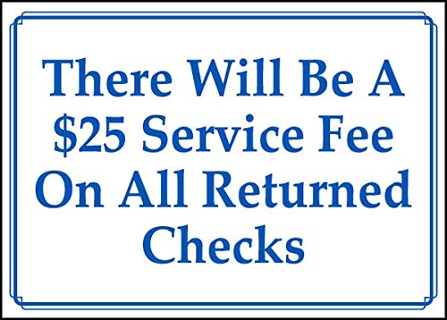 Vinyl Safety & Warning Stickers Bundle - Warehouse Signs, Returned Check Fee Notice - 3 Pack (10