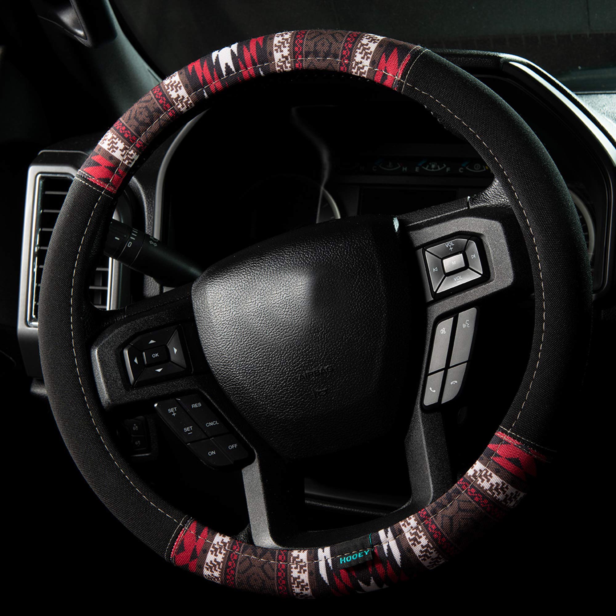 Hooey Universal-Fit Steering Wheel Cover for Cars, Trucks, Vans & SUVs - Easy Installation, American West Design (Multi/Clay) | Perfect for Road Trips, Off-Road Adventures & Daily Commutes