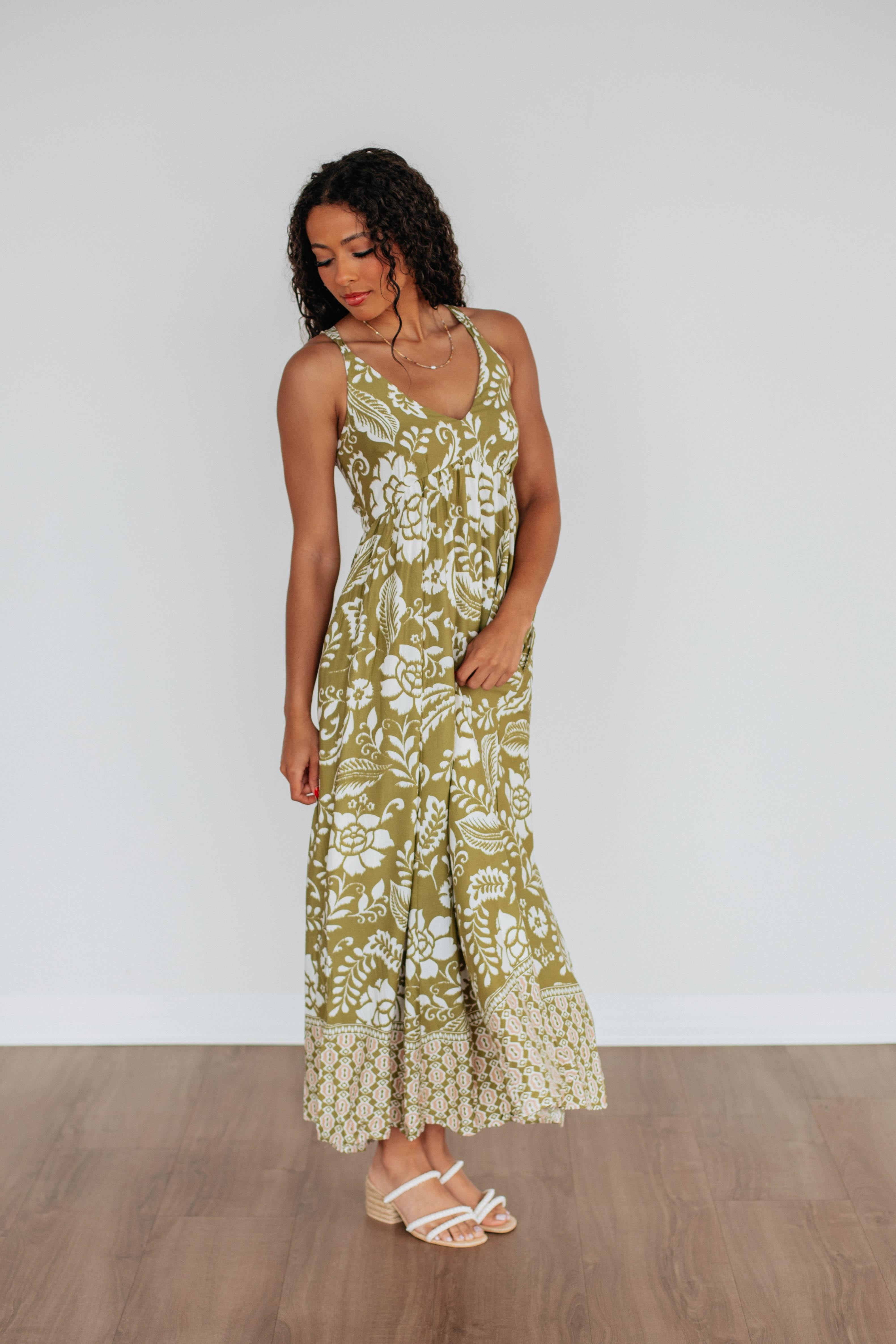 Aaralyn Maxi Dress for Women - Flowy Long Summer Dress with Pockets, Boho Chic Style - Perfect for Beach, Vacation, and Casual Outings