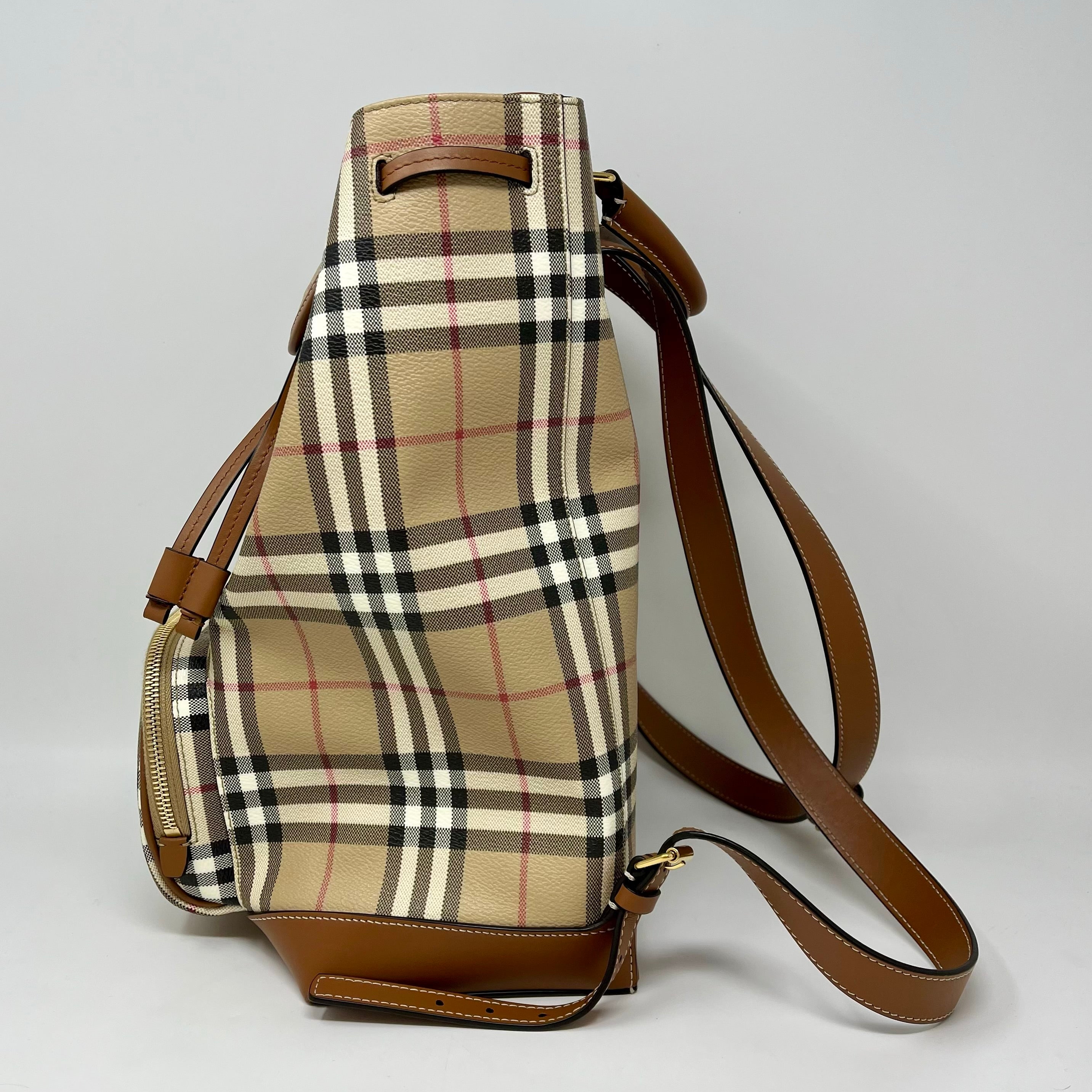 Burberry Check Briar Backpack - Stylish Designer Backpack for Women & Men | Perfect for Travel, Work & School | Luxury Fashion Accessory