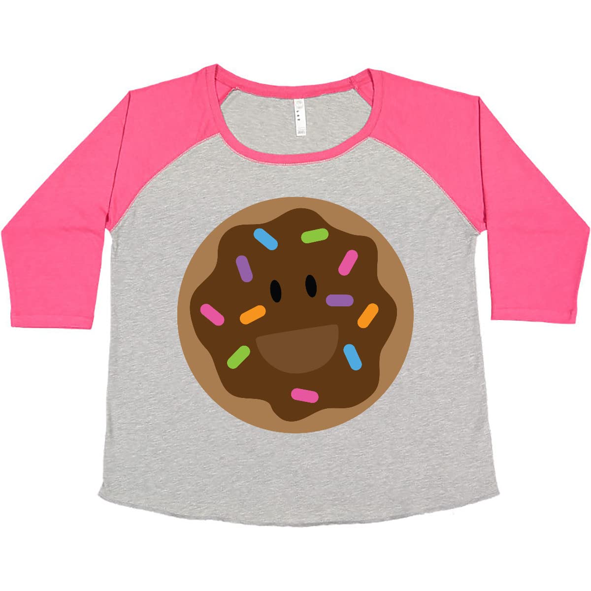 Inktastic Chocolate Doughnut Women's Plus Size T-Shirt - Cute & Comfortable Graphic Tee for Casual Wear, Lounge & Donut Lovers