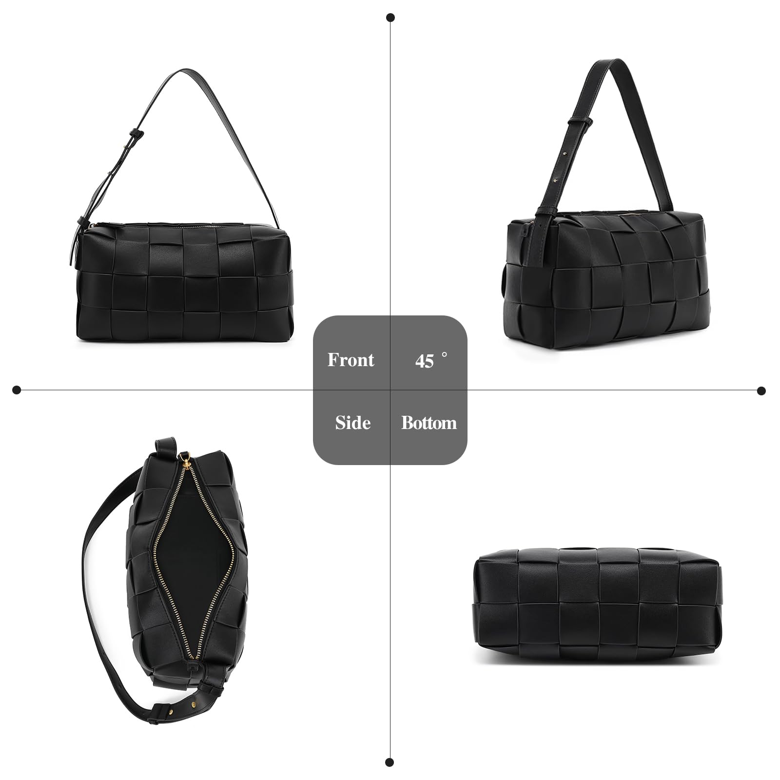 Stylish Women's Shoulder Bags - Fashionable Designer Handwoven Crossbody Purse with Secure Zipper Closure | Perfect for Work, Travel & Everyday Use