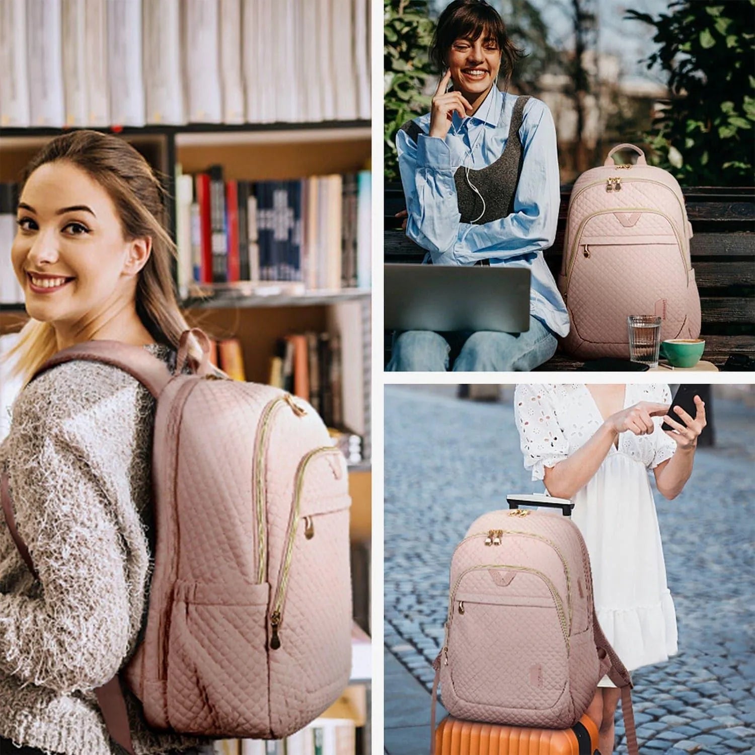 Bonchemin 15.6 Inch Laptop Backpack for Men & Women - Waterproof Travel Backpack with USB Charging Port - Perfect for Business, College, Commuting & Airplane Carry-On