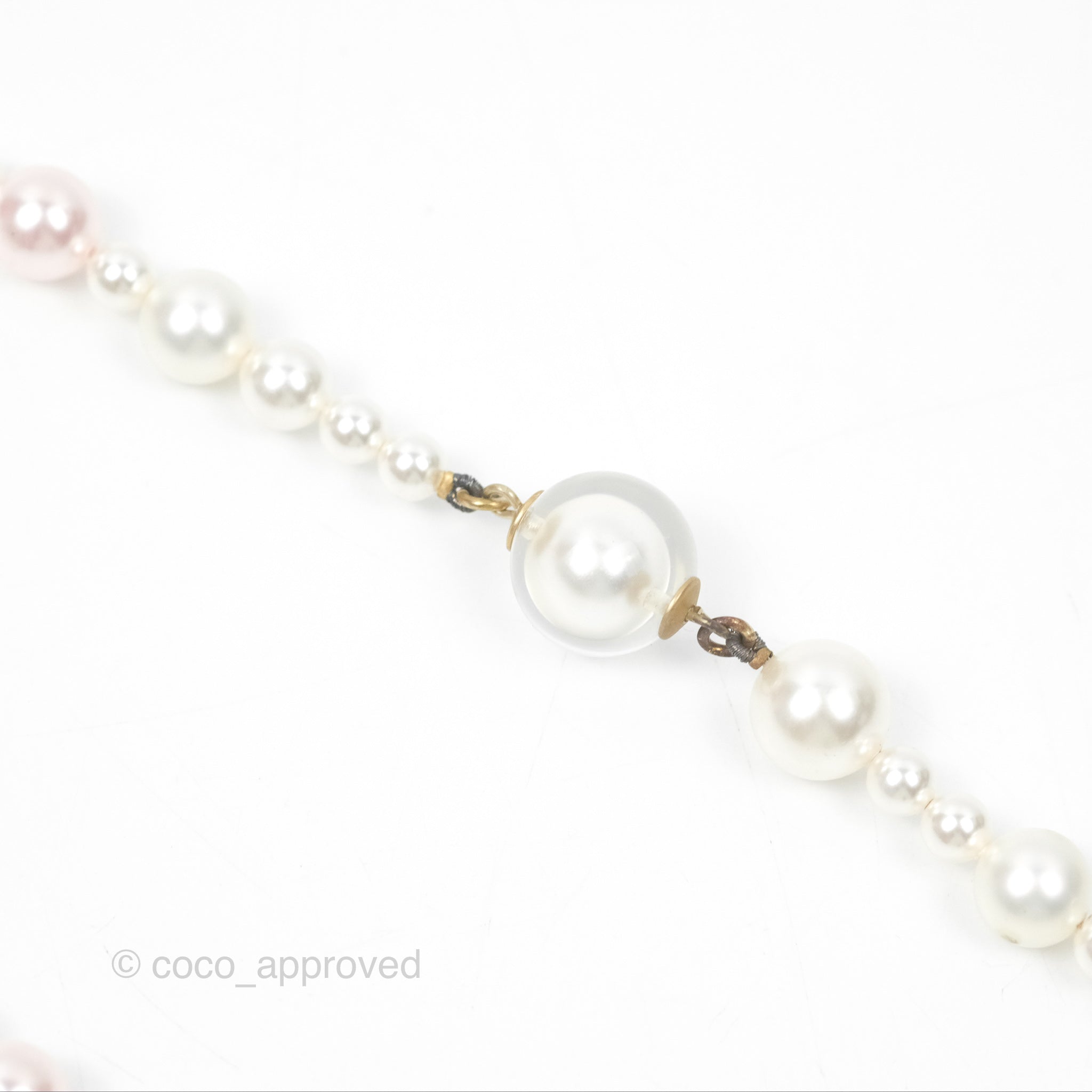 Chanel CC Pearl Double Strand Necklace 17K Gold Tone - Elegant Layered Pearl Jewelry for Women, Perfect for Parties, Weddings & Special Occasions