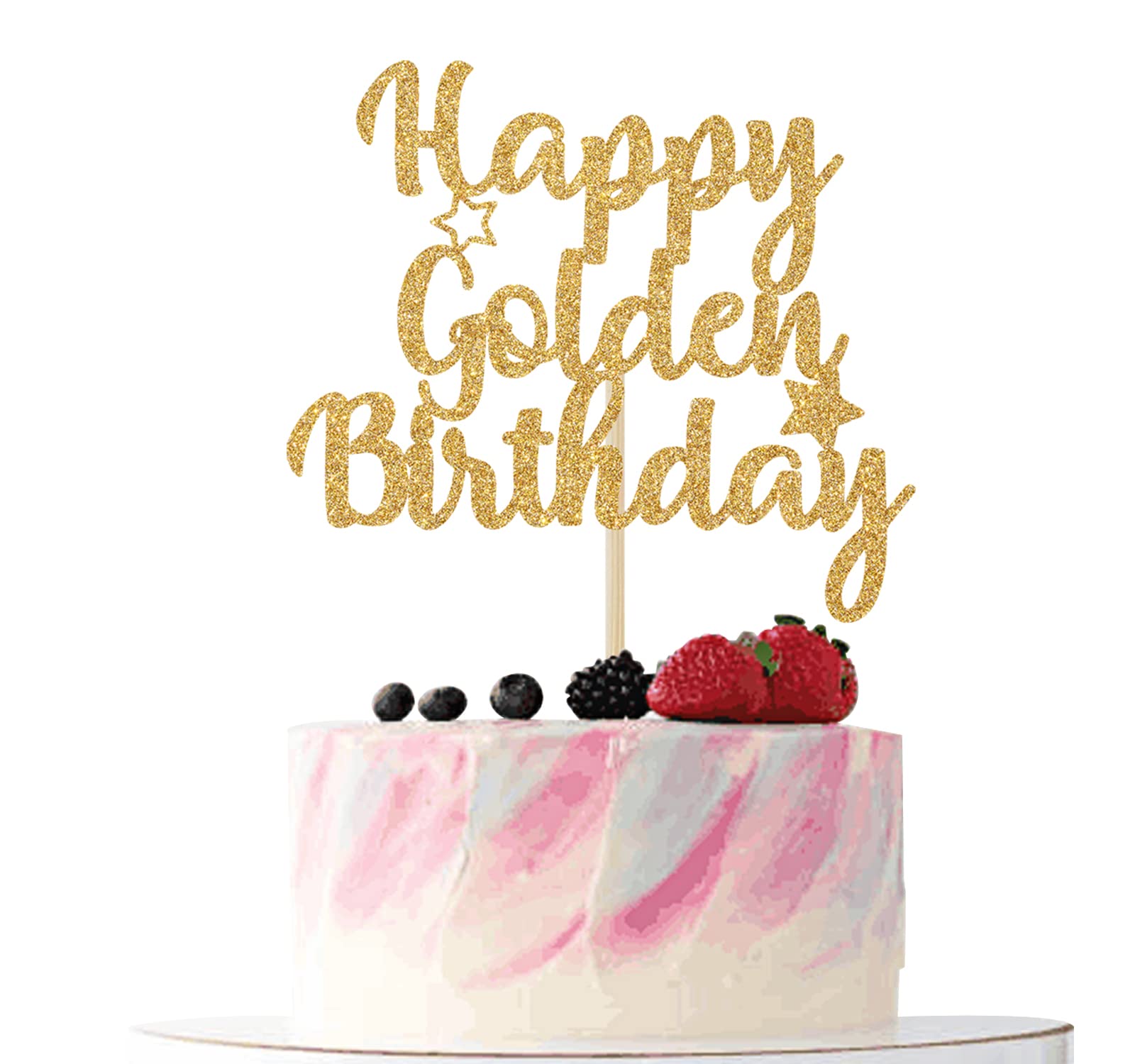 Gold Glitter Happy Birthday Cake Topper - 18th/21st/30th/40th Birthday Decorations - Funny 'It's Me Hi I'm the Birthday Girl' Party Supplies - Perfect for Milestone Birthday Celebrations & Cake Decorations