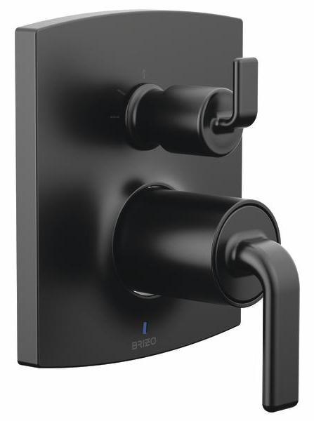 Brizo Allaria Pressure Balance Valve Trim with Integrated 3-Function Diverter - Matte Black (T75P506 BLLHP) for Shower and Tub Faucet Installation