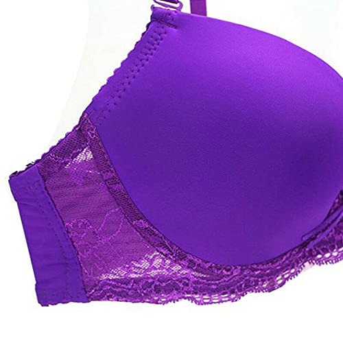 Sexy Lace Lined Plunge Bra & Panty Set for Women - Push Up Underwire Lingerie for Date Night & Special Occasions