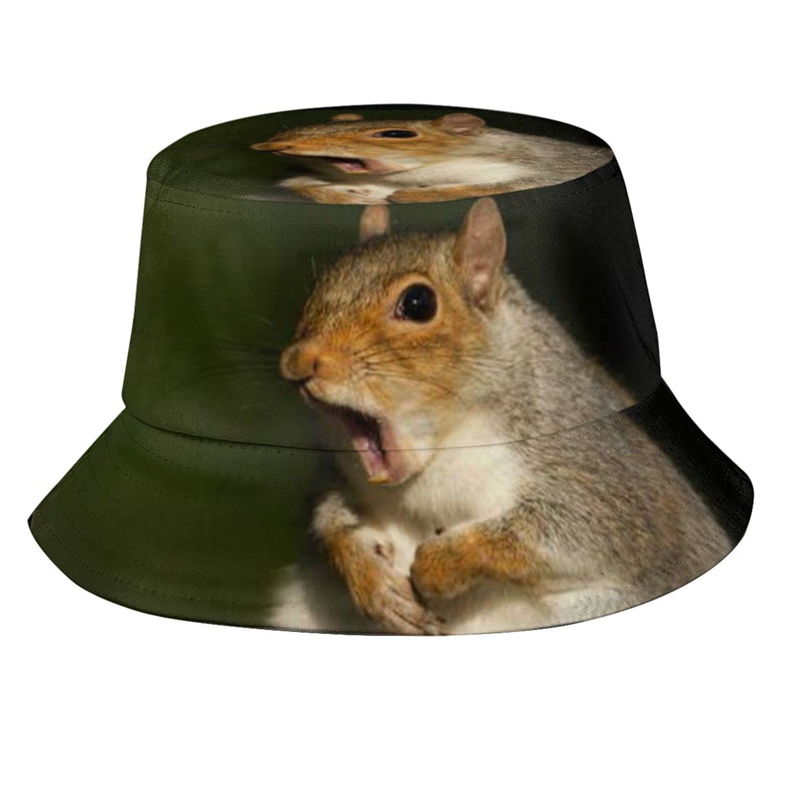 Cute Squirrel Bucket Hat for Women & Men - Animal Print Fisherman Sun Hat for Outdoor Activities, Beach, Hiking, and Happy Muharram Celebrations