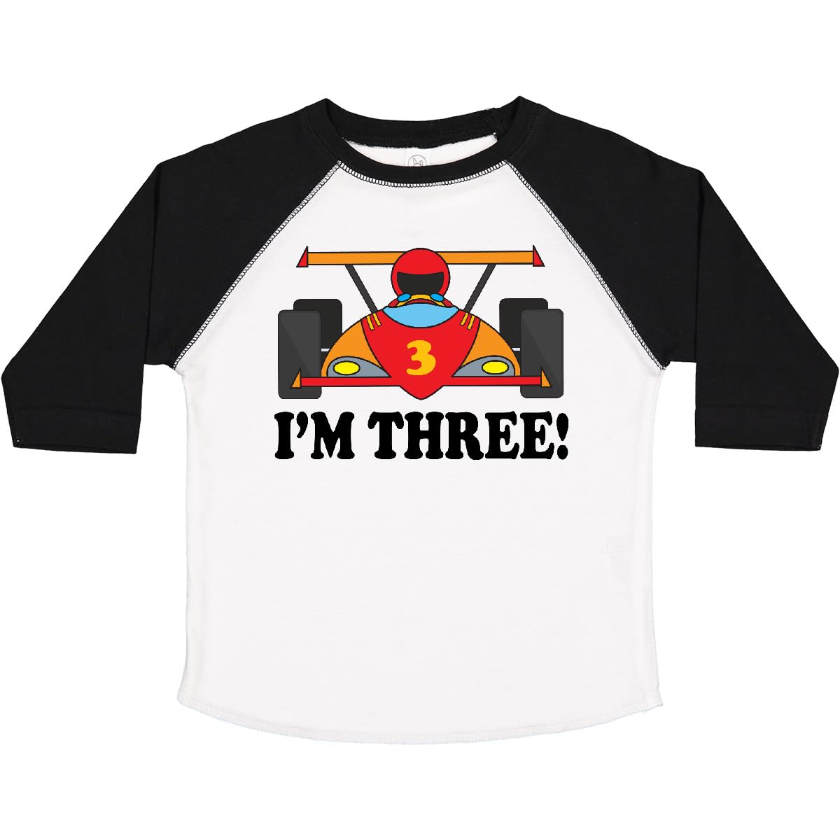 Inktastic Race Car 3rd Birthday Toddler T-Shirt - Cute Boys' Racing Themed Tee for Toddler's 3rd Birthday Party, Gift & Celebration | Fun Outfit for Kids' Birthday, Playdate & Family Events