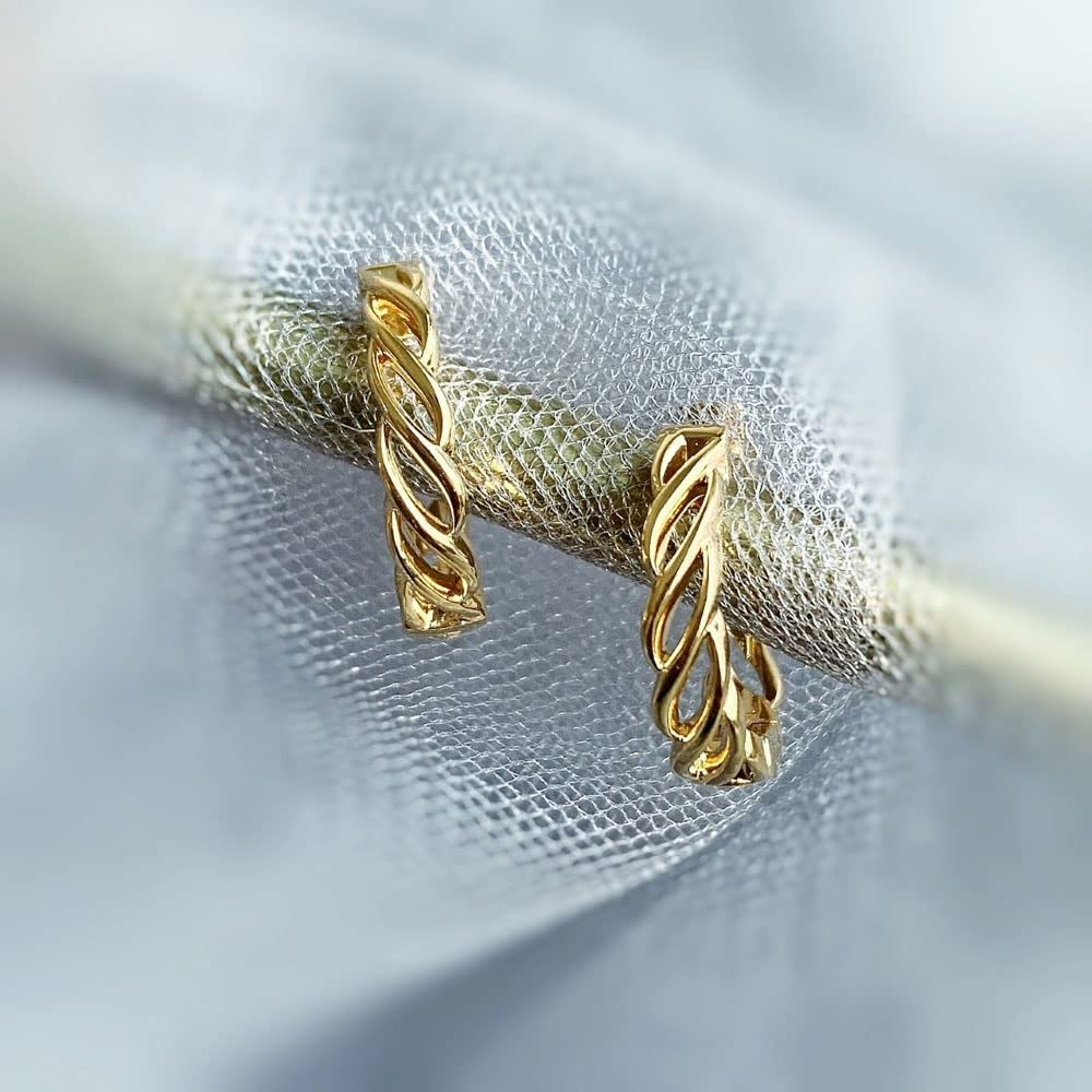 BERRICLE Sterling Silver Woven Hoop Earrings for Women - 0.72