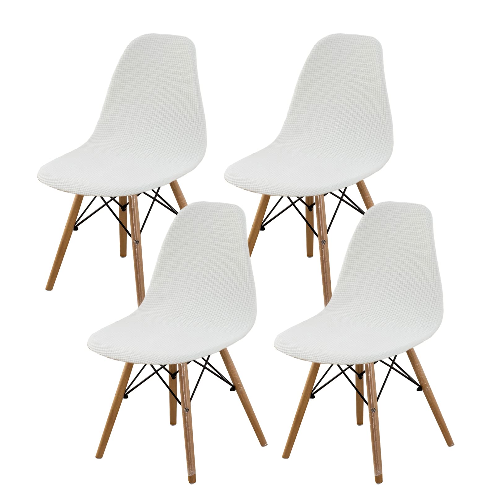 HAOYONG Jacquard Mid Century Modern Dining Chair Covers - Printed Stretchable Slipcovers for Shell Chairs (Set of 4) | Perfect for Kitchen, Office, Dining Room & Living Room Decor