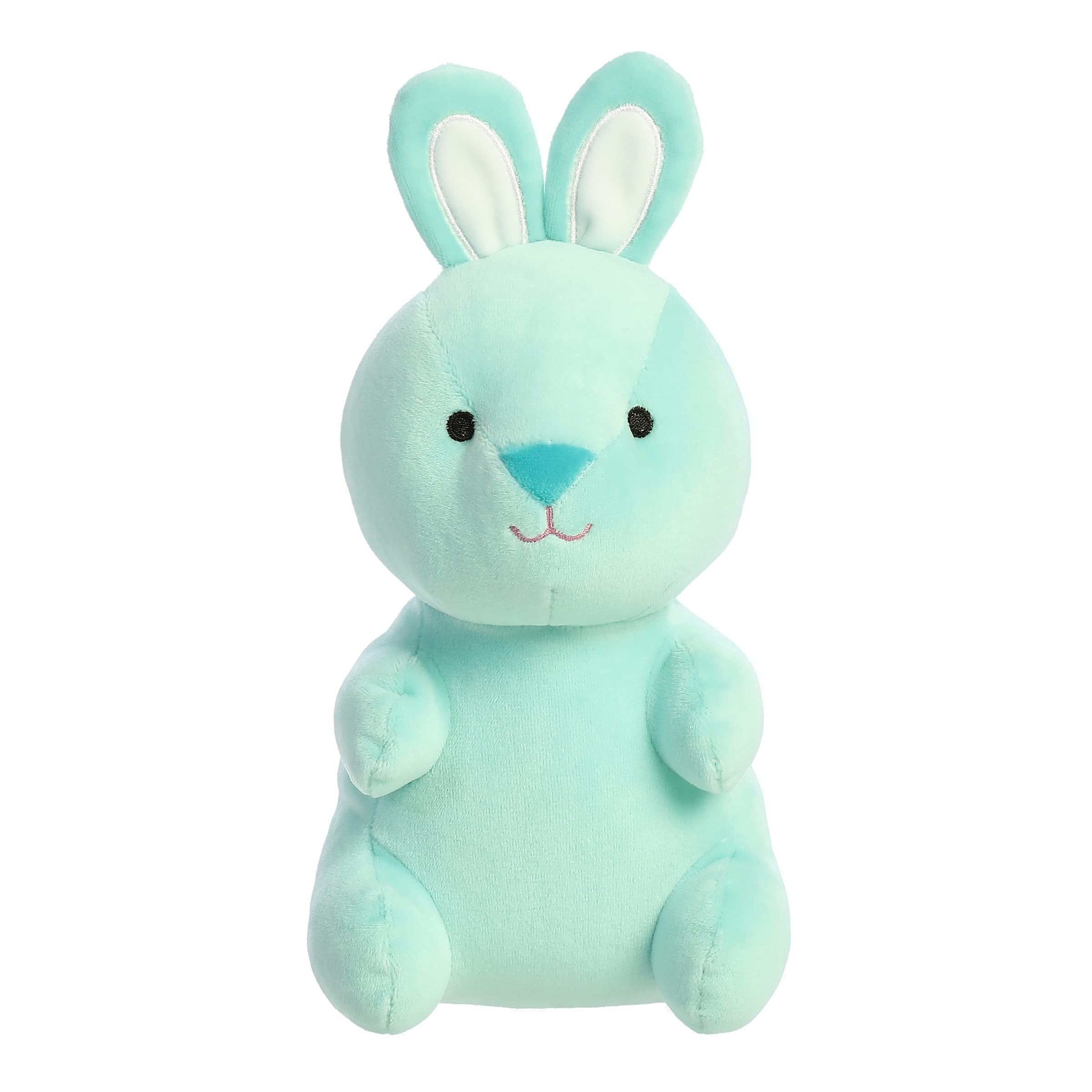 Aurora® Vibrant Spring Gummy Bunny Plush Toy - 7.5 Inch Mint Green Stuffed Animal for Easter Decor & Kids Play | Soft Cute Bunny Doll for Nursery, Gift Baskets & Spring Home Decoration