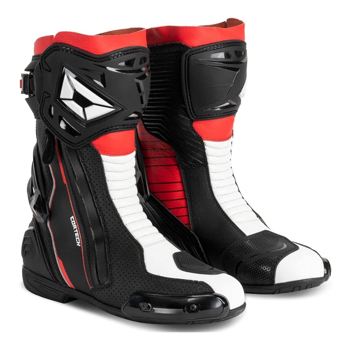 Cortech Adrenaline GP Motorcycle Racing Boots - Size 10 - Red - High-Performance Protection for Track & Street Riding