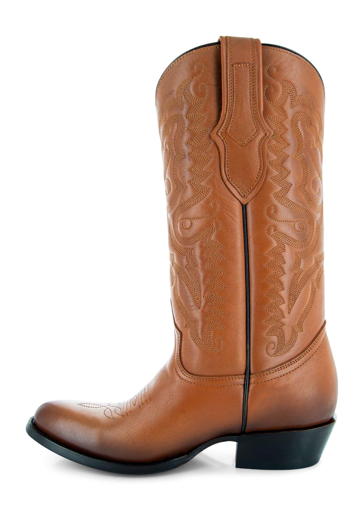 Soto Men's Classic Round Toe Cowboy Boots H7001 - Western Style Leather Boots for Men | Perfect for Rodeo, Country Dancing & Casual Wear