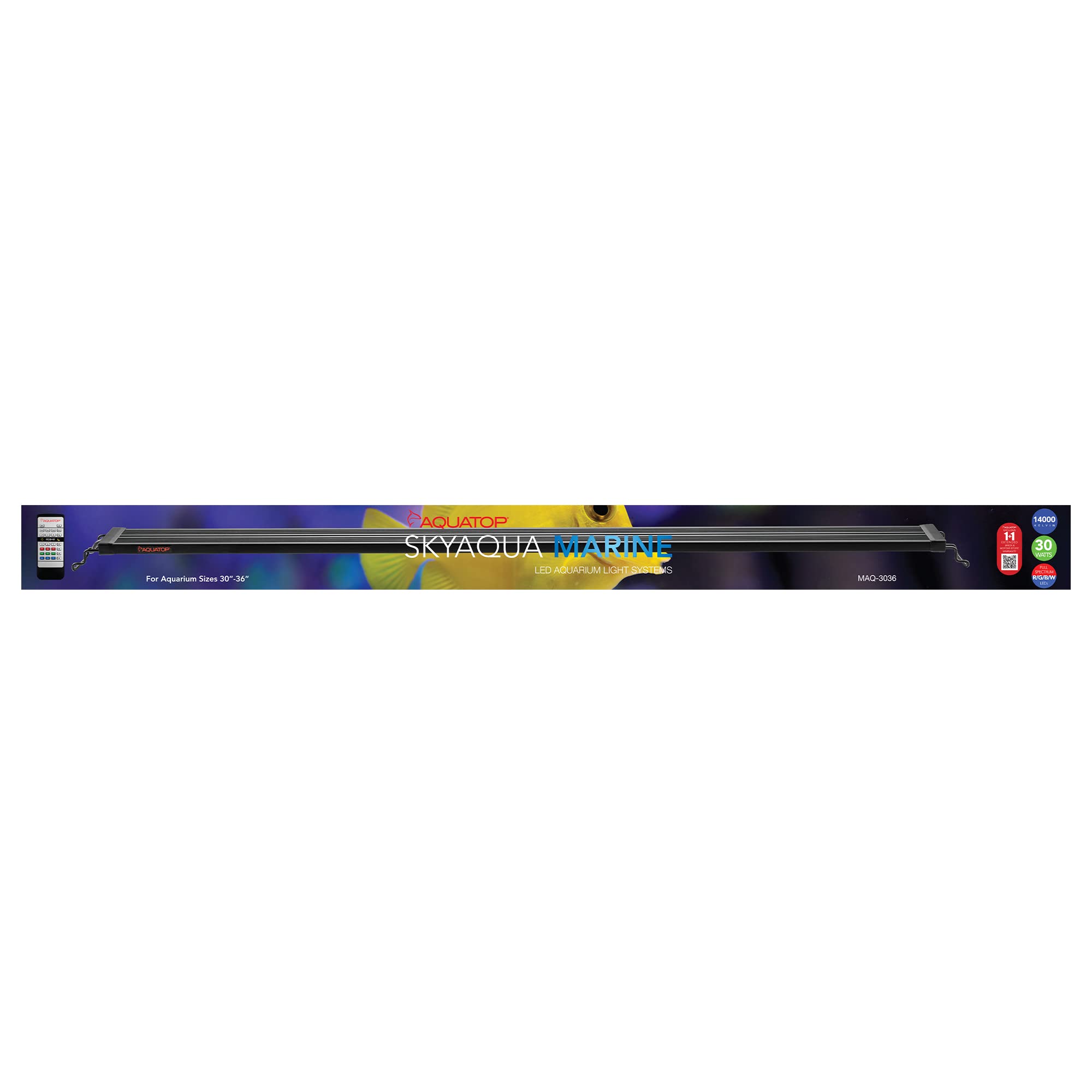Aquatop SkyAqua Marine LED Saltwater Aquarium Light – 14000K Full Spectrum for Coral Growth, 30-36 Inch Fish Tank Lighting with Remote Control & 3 Position Toggle Switch – UL & CSA Certified – Perfect for Reef Tanks, Marine Aquariums & Saltwater Fish Habitats