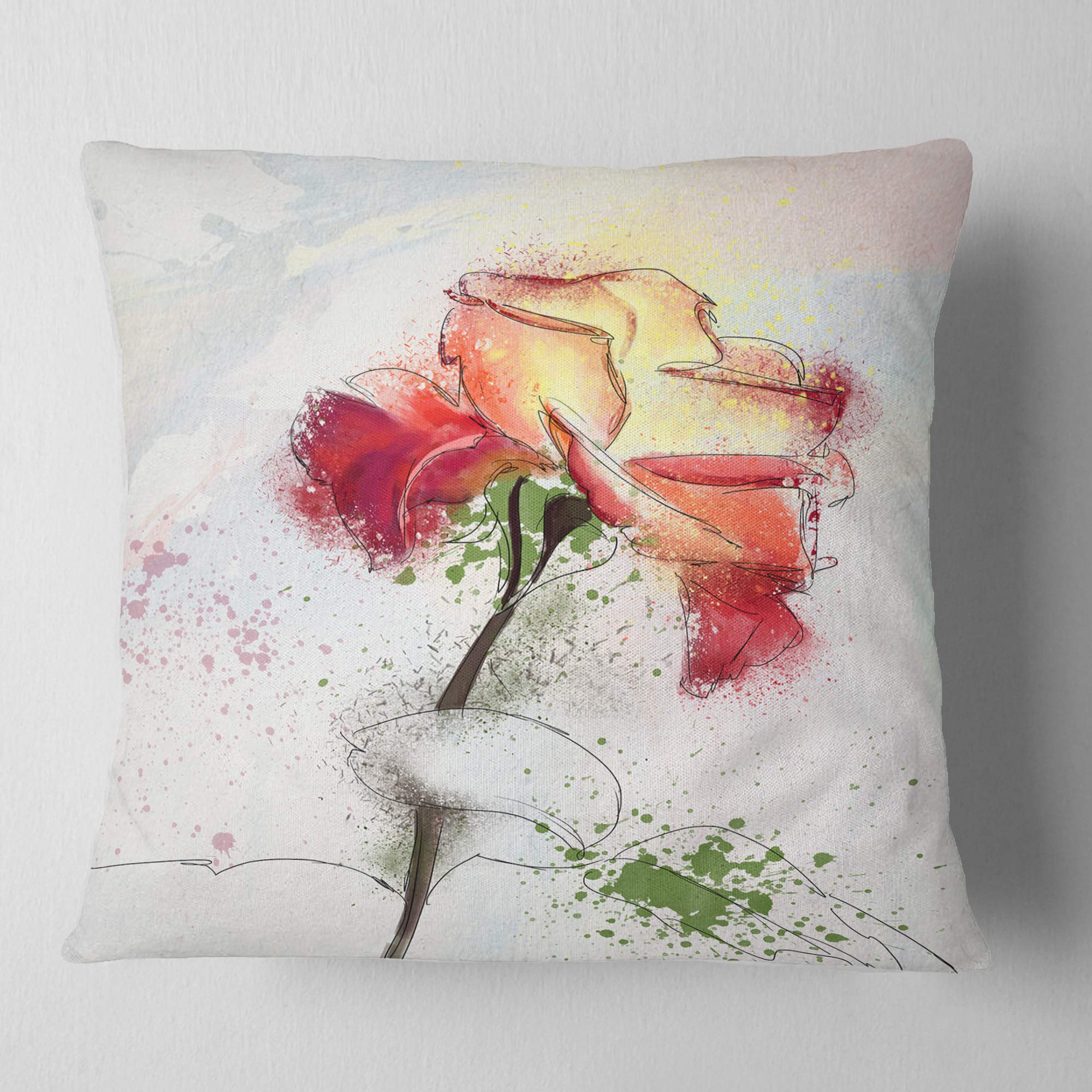 DesignQ CU13671 Soft White Pillow Cushion 18x18 Inches - Decorative Throw Pillow for Sofa, Bed & Home Decor