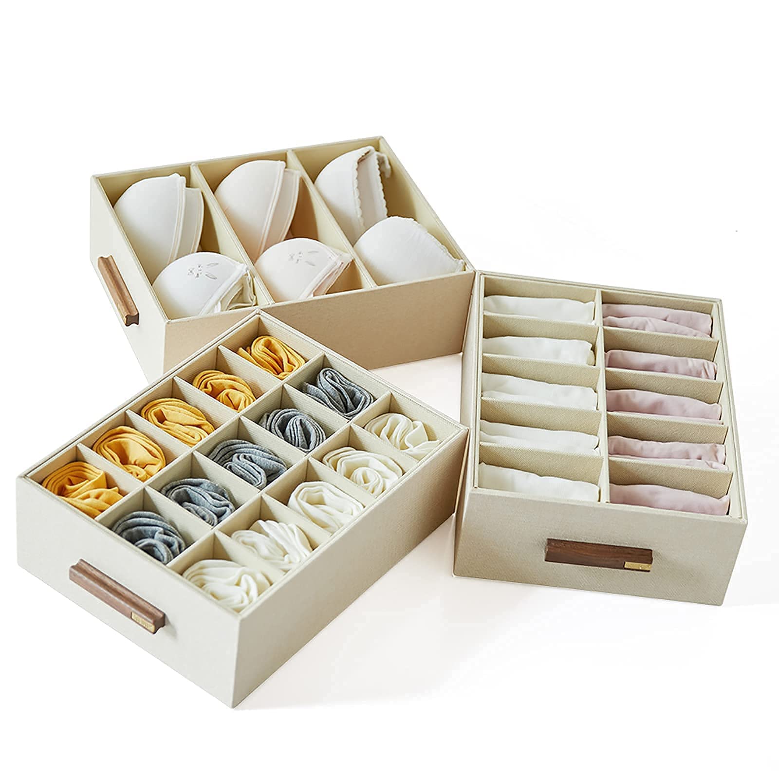 Landscape Underwear Drawer Organizer - Sock & Bra Storage Box for Ties, Belts, Handkerchiefs | Closet & Dresser Organization Solution for Home & Travel