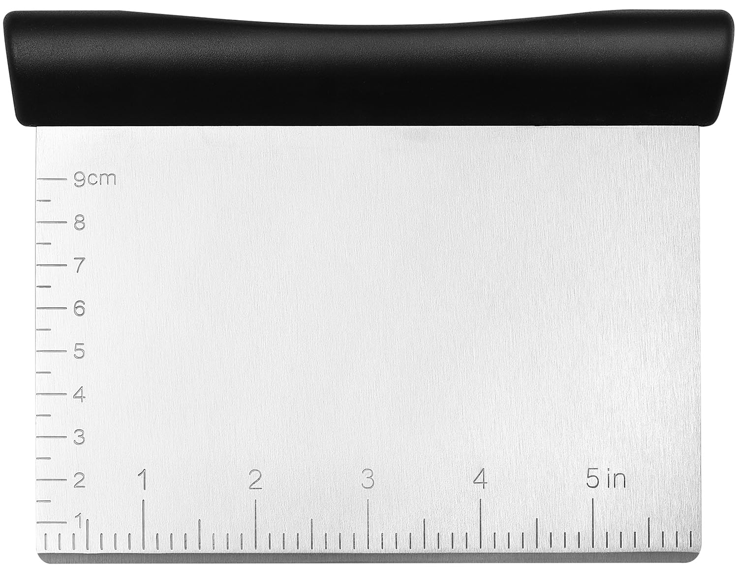 Spring Chef Stainless Steel Bench Scraper - Dough Cutter & Pastry Scraper for Baking Pizza, Bread, Cake - Kitchen Tool with Measurement Markings - Perfect for Home Bakers & Professional Chefs - Black