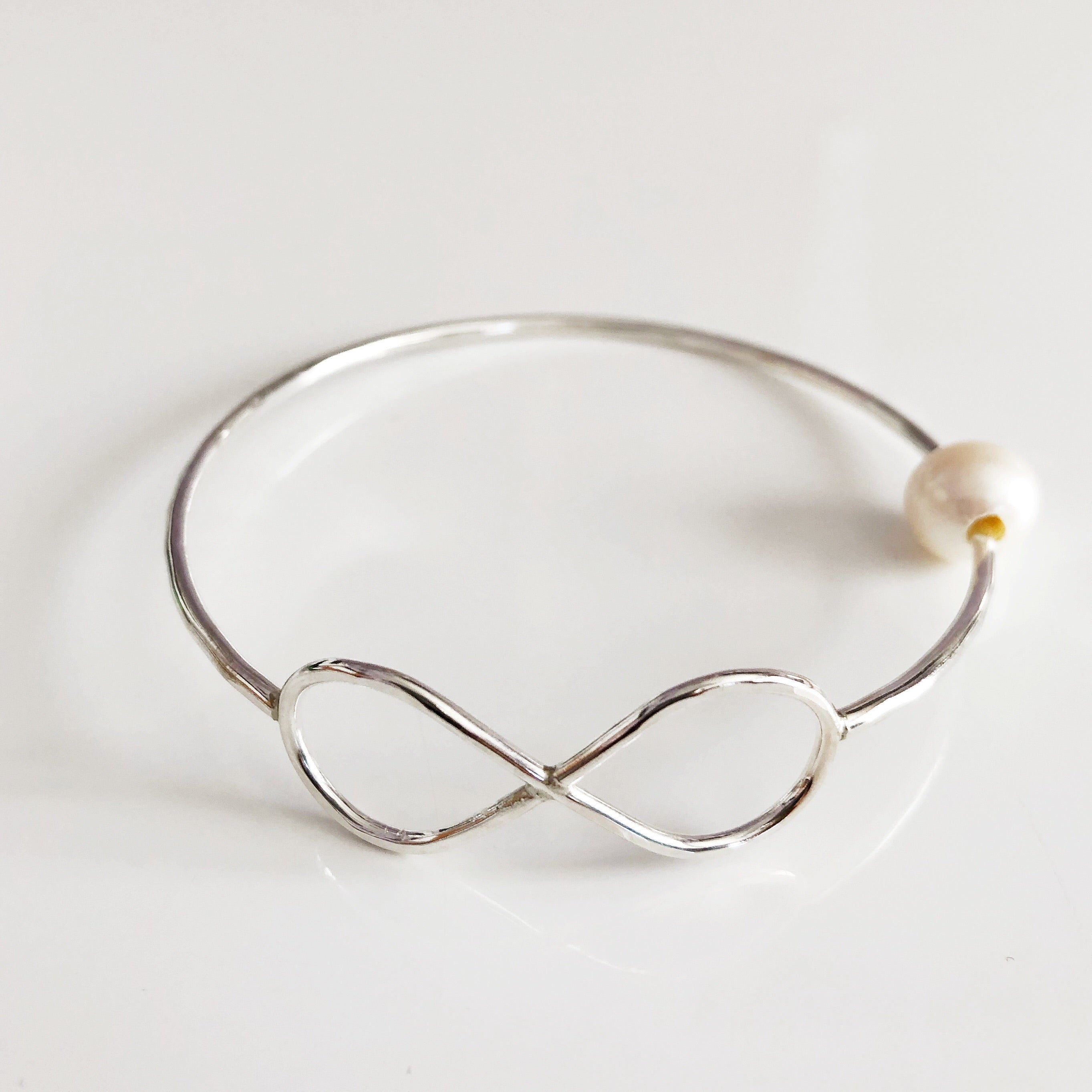 HALIA White Freshwater Pearl Bangle Bracelet (B211) - Elegant Jewelry for Women, Perfect for Weddings, Parties & Special Occasions