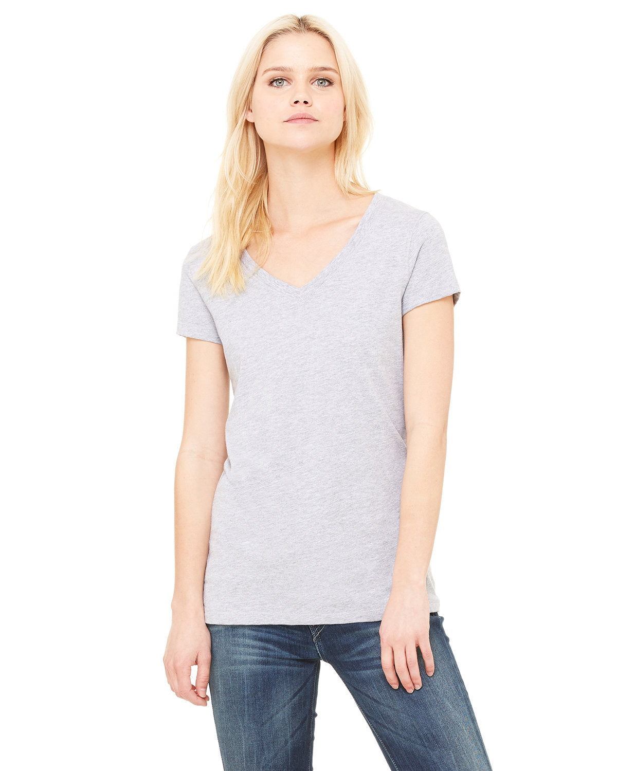 Bella + Canvas B6005 Women's Soft Jersey Short Sleeve V-Neck T-Shirt - Comfortable Casual Tee for Everyday Wear, Workouts & Layering