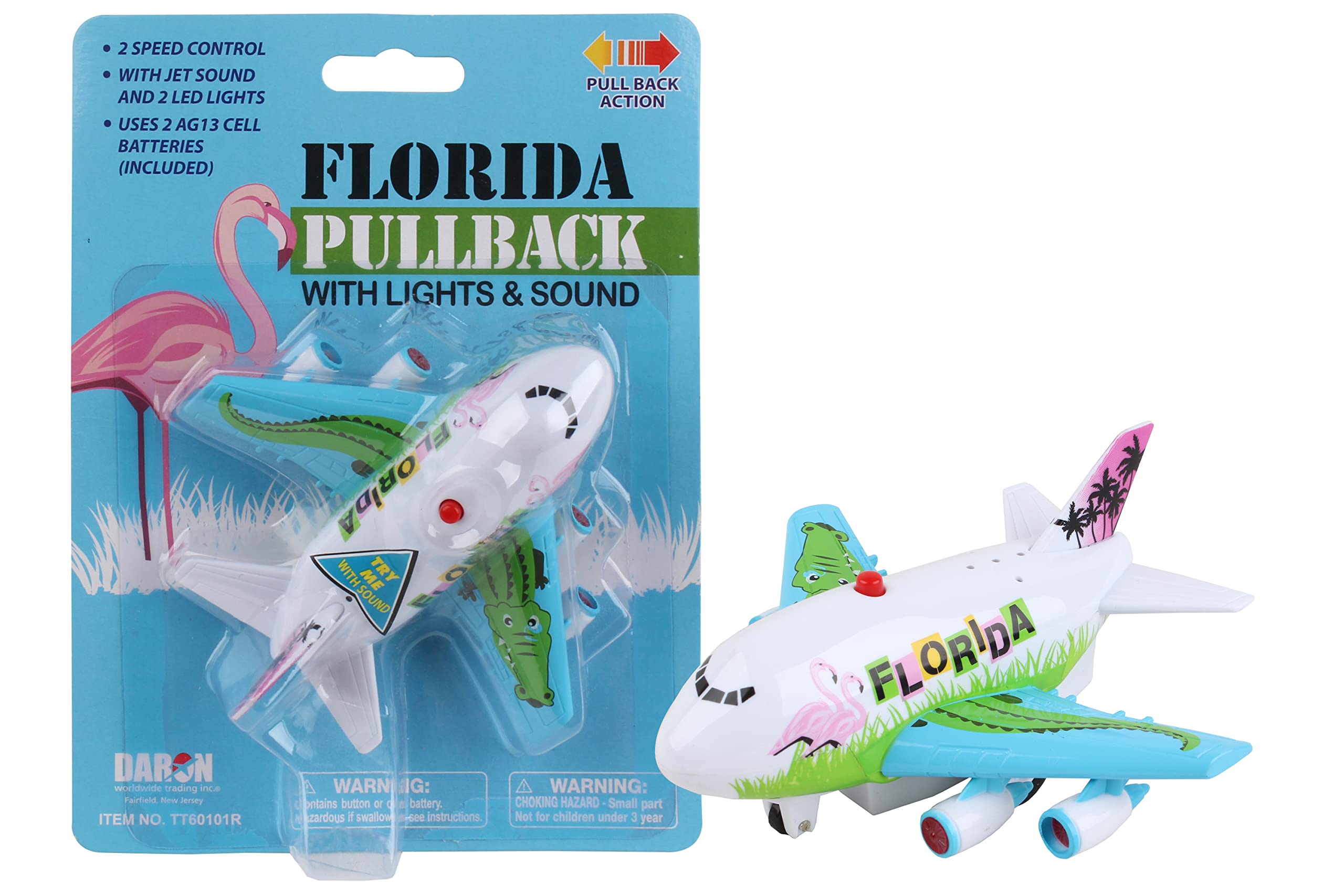 Daron Florida Pullback Toy with Light and Sound - Fun Interactive Car Toy for Kids, Great for Pretend Play & Early Learning Development