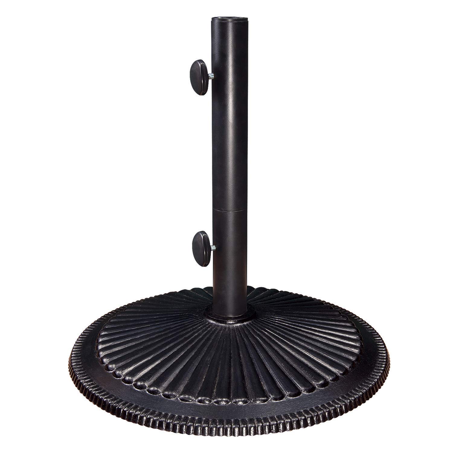 SimplyShade 50lb Cast Iron Patio Umbrella Base - Heavy Duty Free Standing Weighted Stand for Outdoor Market Umbrellas, Black | Perfect for Poolside, Backyard, Deck, Garden, and Patio Use