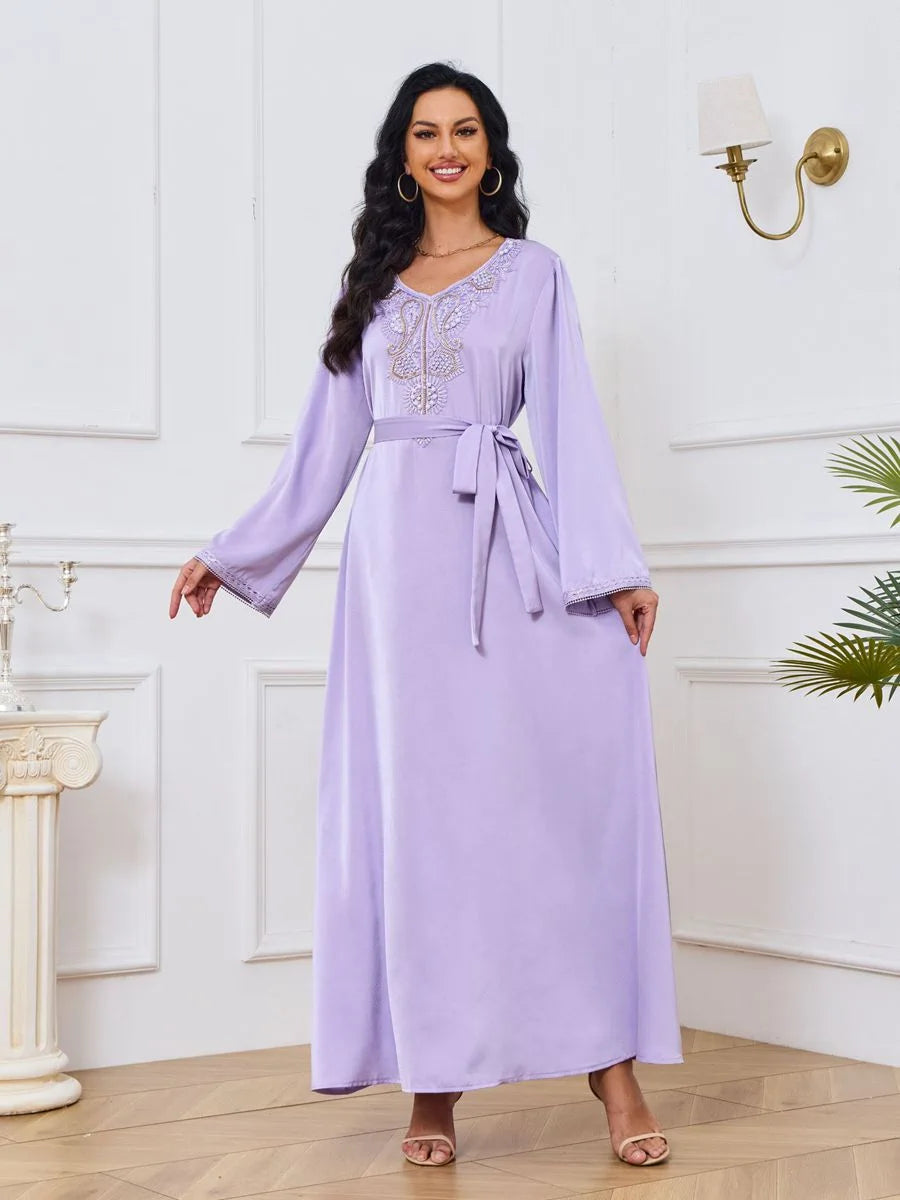 Elegant Beaded Eid Caftan Dress for Women - Stylish Kaftan #25033 - Perfect for Eid Celebrations, Weddings & Special Occasions