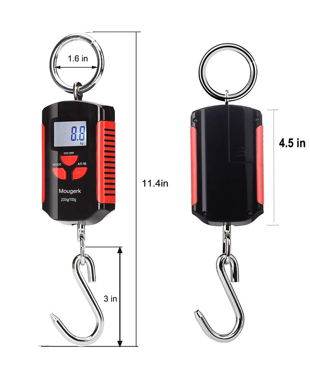 Digital Hanging Scale 440lb/200kg - Portable Heavy Duty Crane Scale with LCD Display - Perfect for Shipping, Fishing, Hunting, and Industrial Weighing (Batteries Not Included)