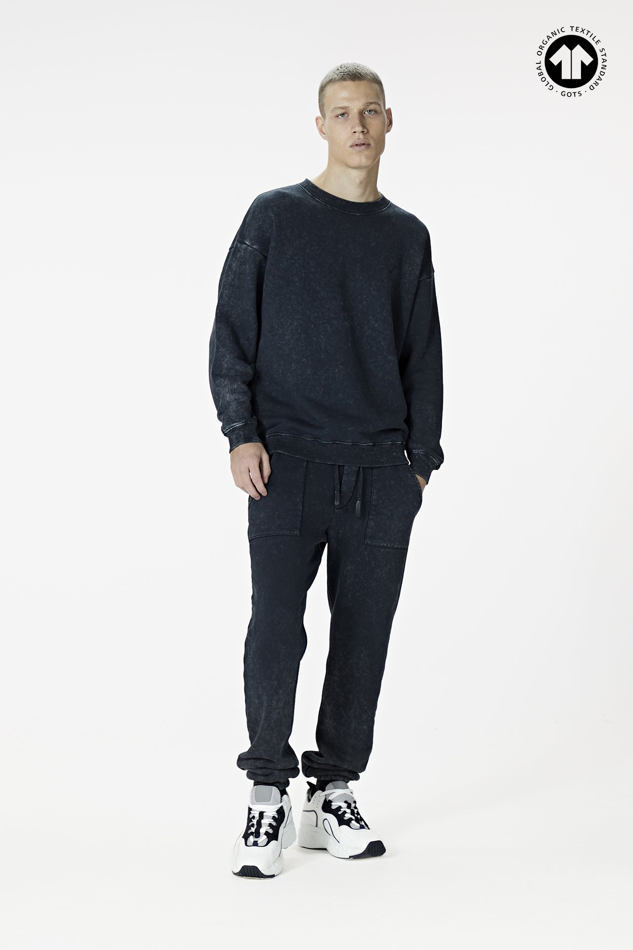 530 Washed Black Sweatshirt for Men - Soft Cotton Pullover Hoodie for Casual Wear, Gym & Street Style