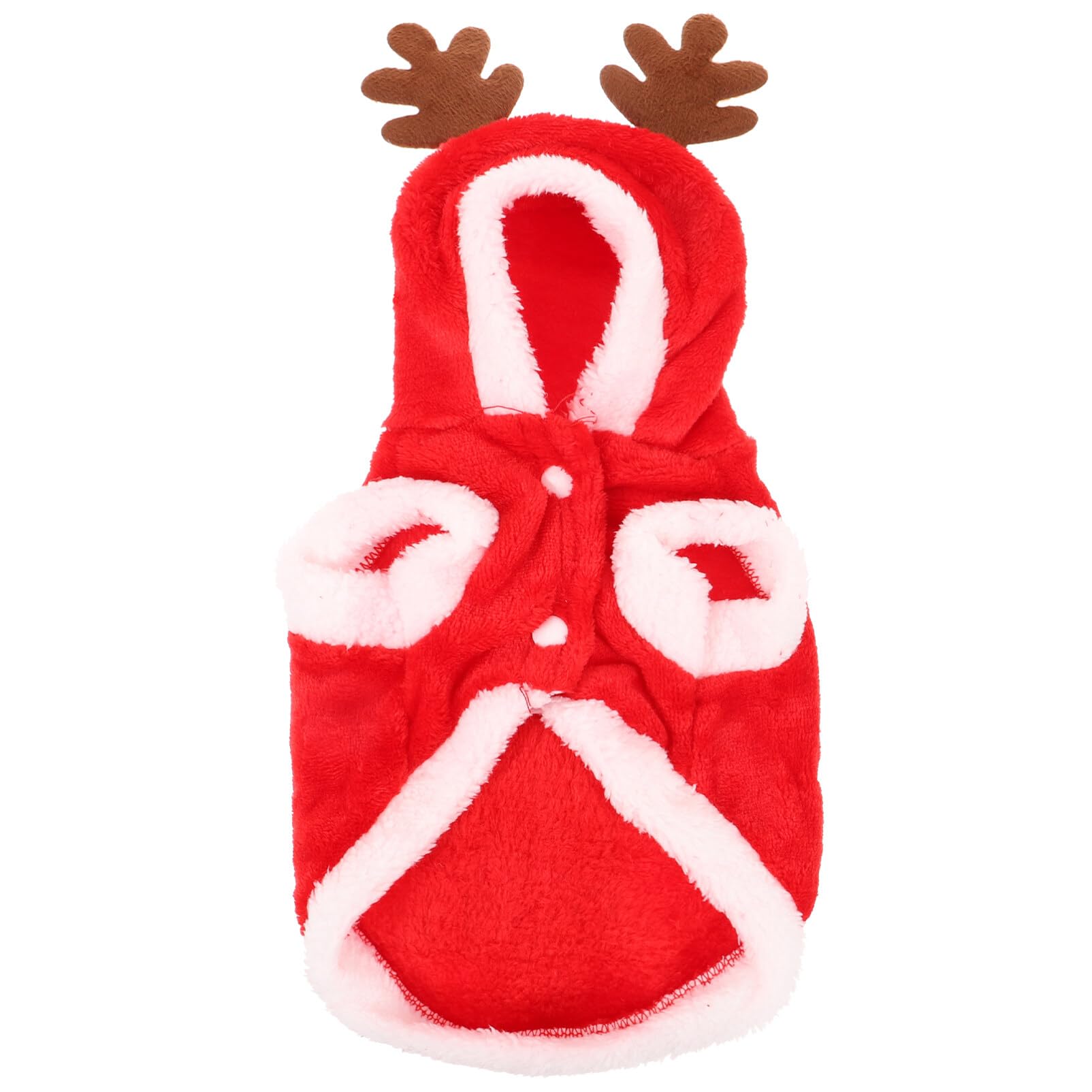 POPETPOP Christmas Dog Sweater - Santa Elk Dog Costume Hoodie | Xmas Pet Clothes for Small Dogs & Puppies | Warm Winter Coat & Holiday Outfit | Perfect for Christmas Photos & Indoor/Outdoor Festive Wear (Size S)